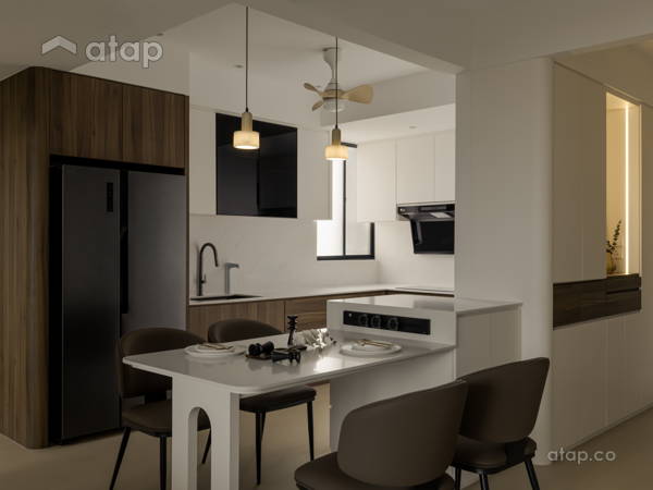 Contemporary Minimalistic Dining Room Kitchen condominium design ideas ...