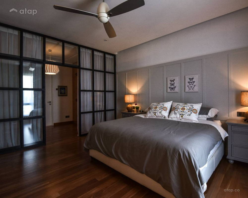 grey master bedroom