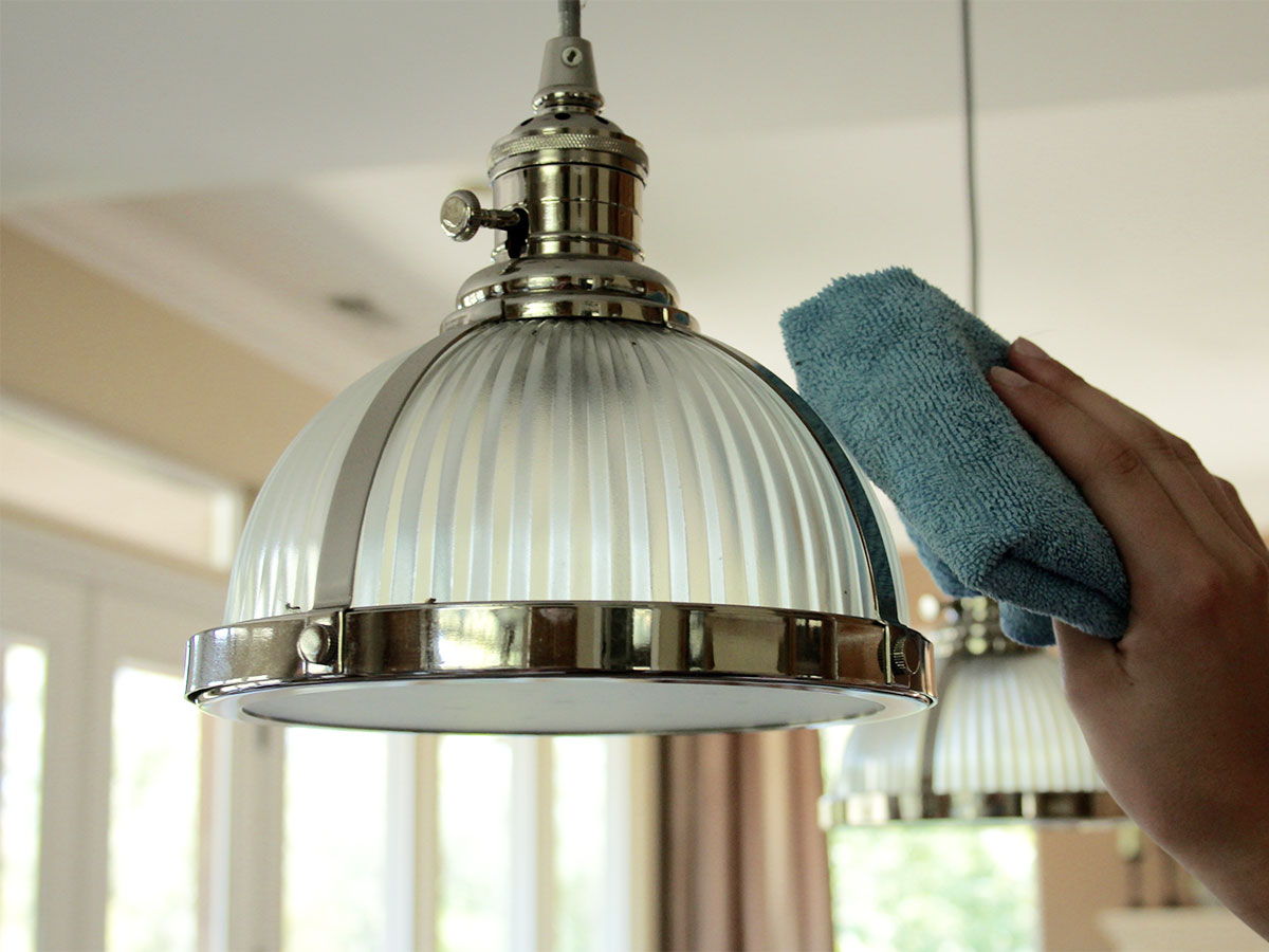 Cleaning ceiling light