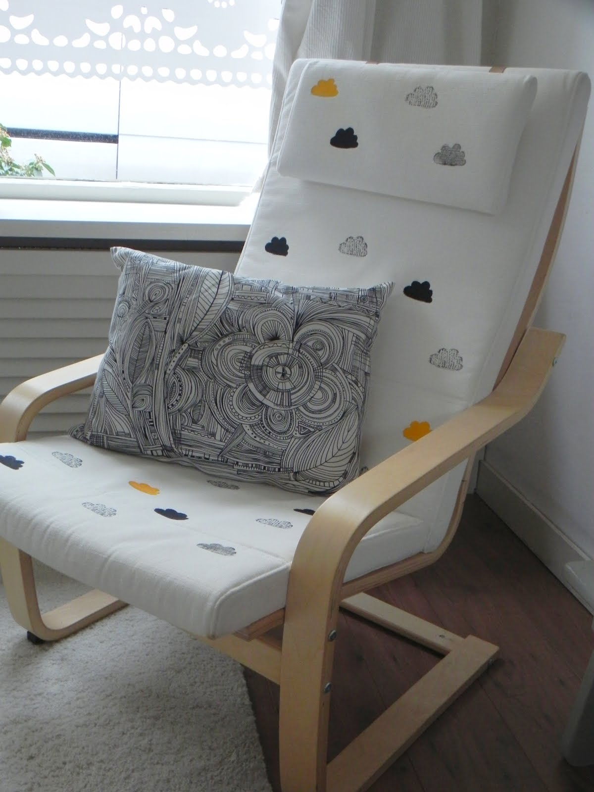 ikea armchair painted cushion