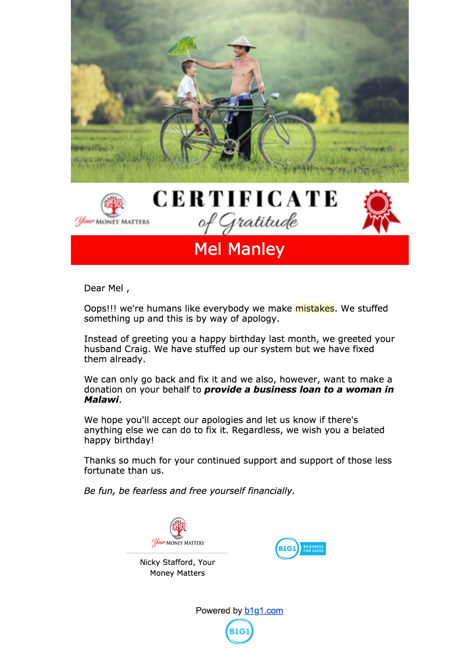 b1g1 member gratitude certificates gratitude certificate