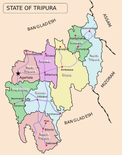 Map of West Tripura