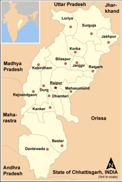 Map of Raipur