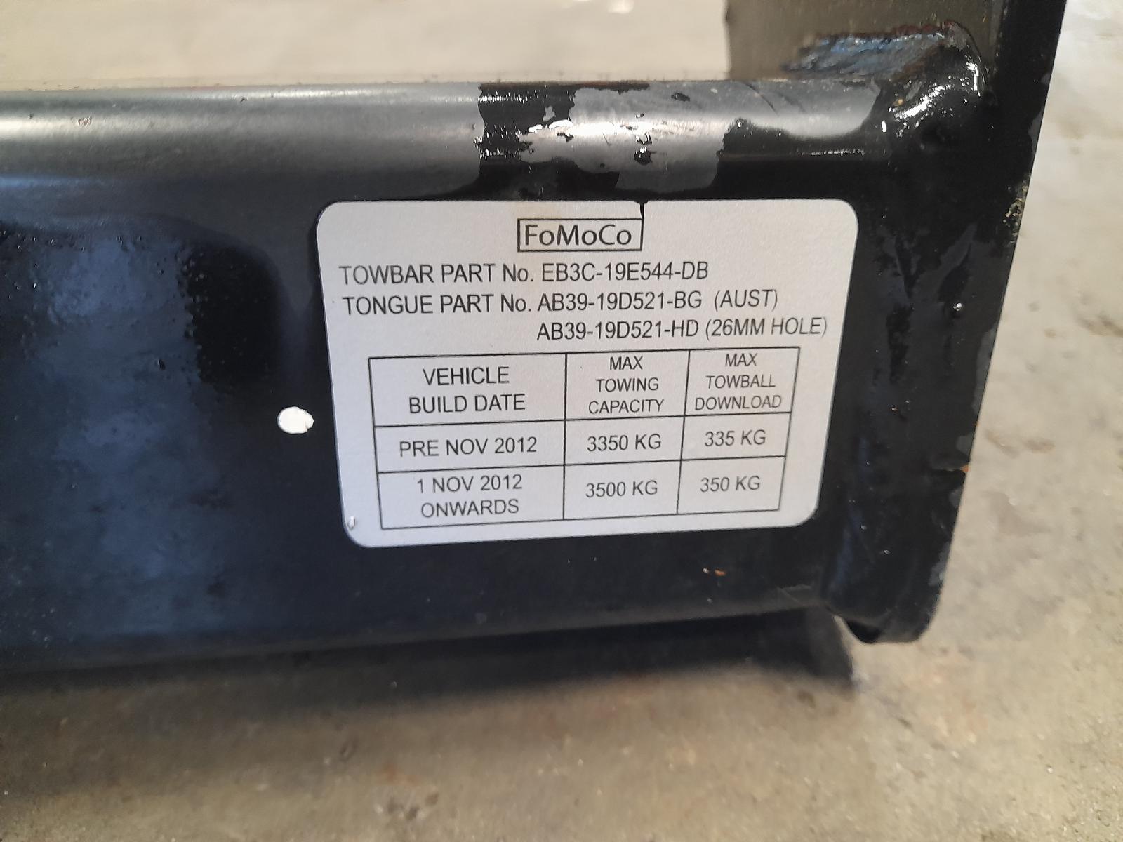 View Auto part Towbar Ford Ranger 2022