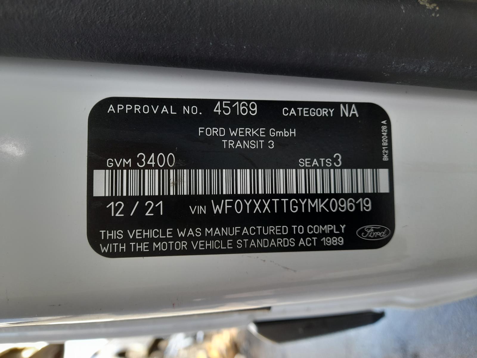 2022 Ford Transit Custom Jack/Tool Kit View Auto part Jack/Tool Kit Ford Transit Custom 2022