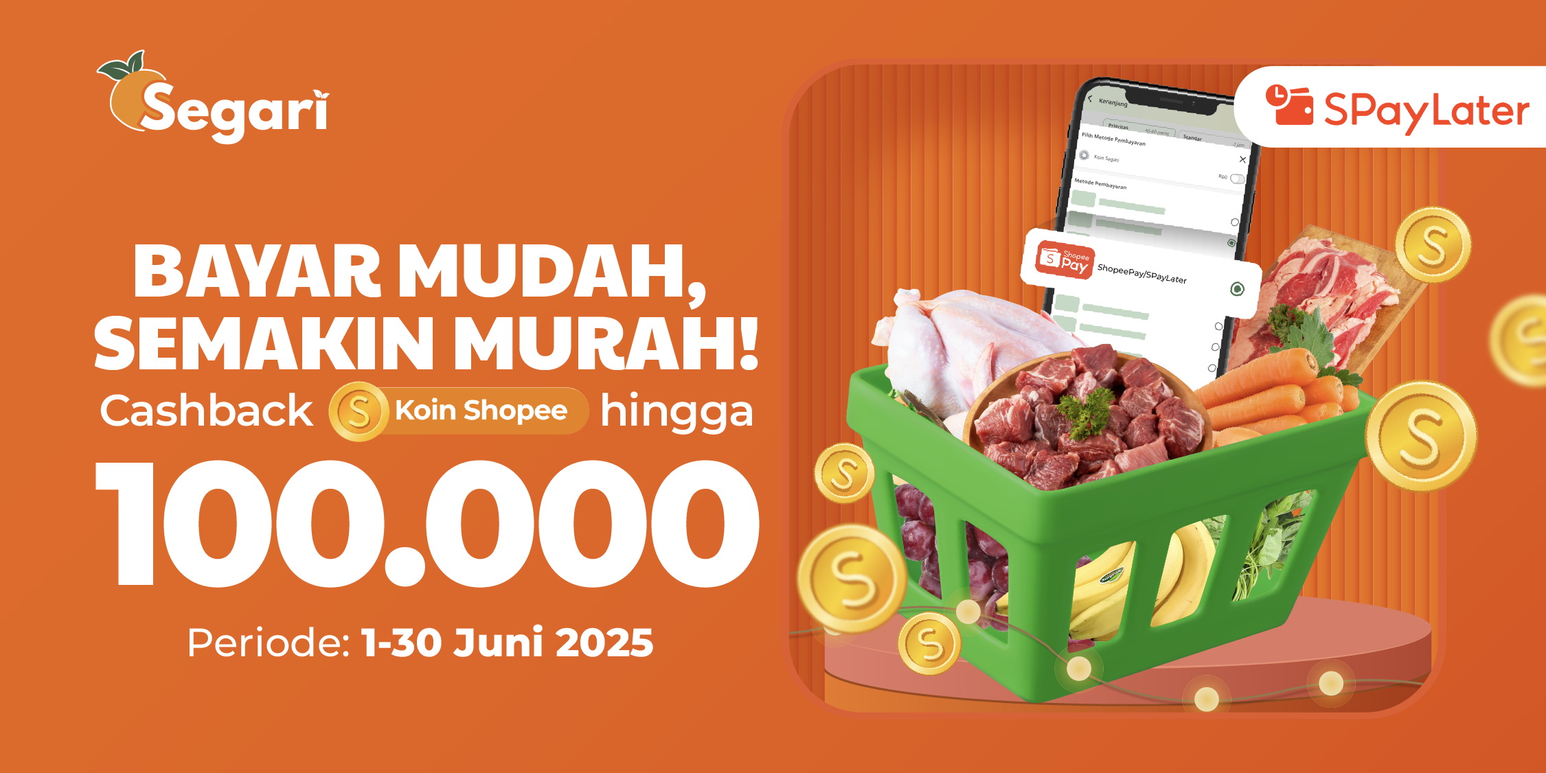 Bayar Mudah, Semakin Murah! CASHBACK KOIN SHOPEE HINGGA 100.000