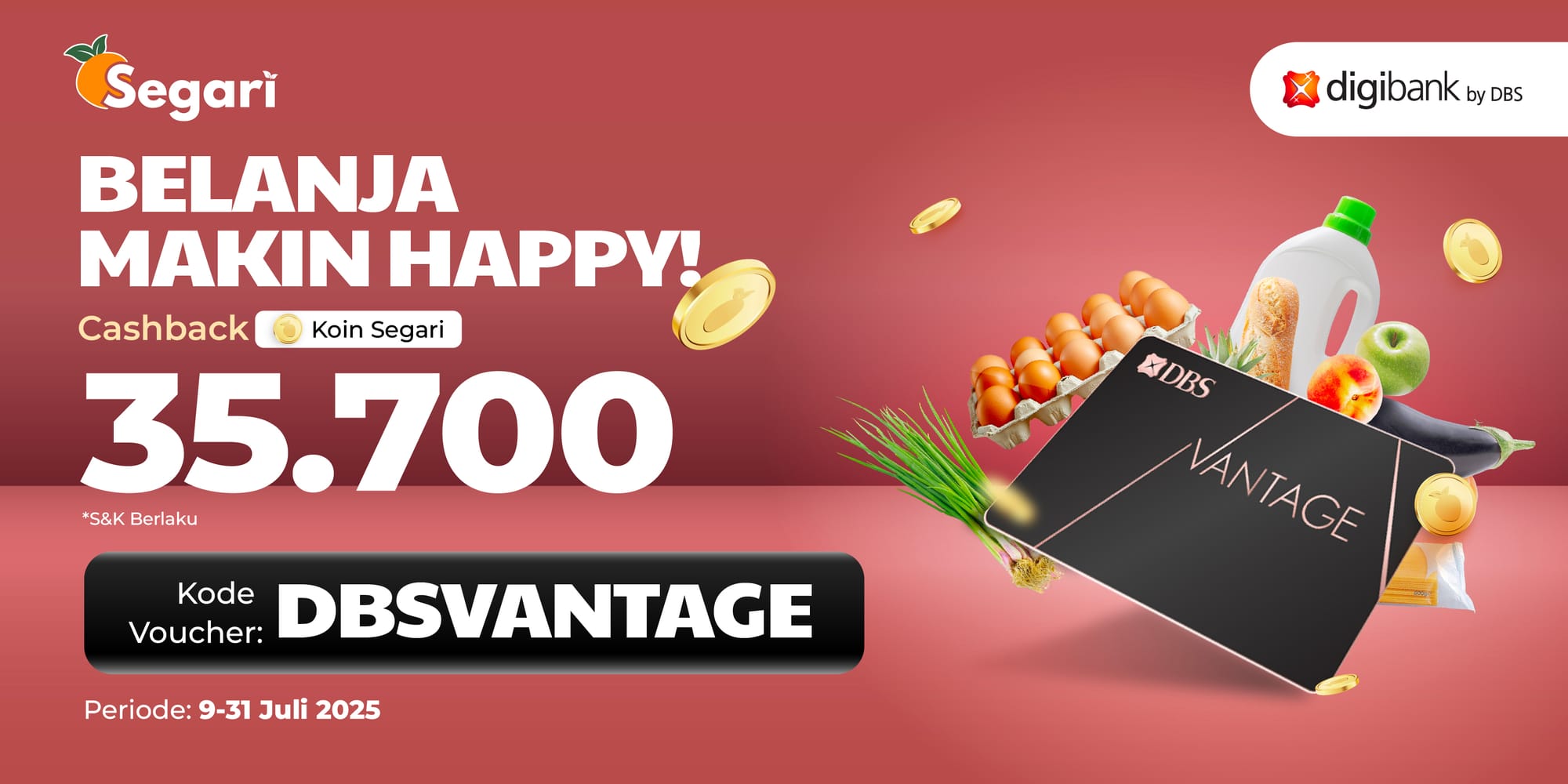 Belanja Makin Happy! Cashback Koin Segari 35.700