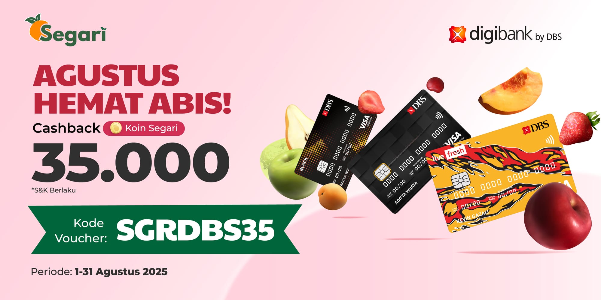 Agustus Hemat Abis! CASHBACK KOIN SEGARI Rp35.000