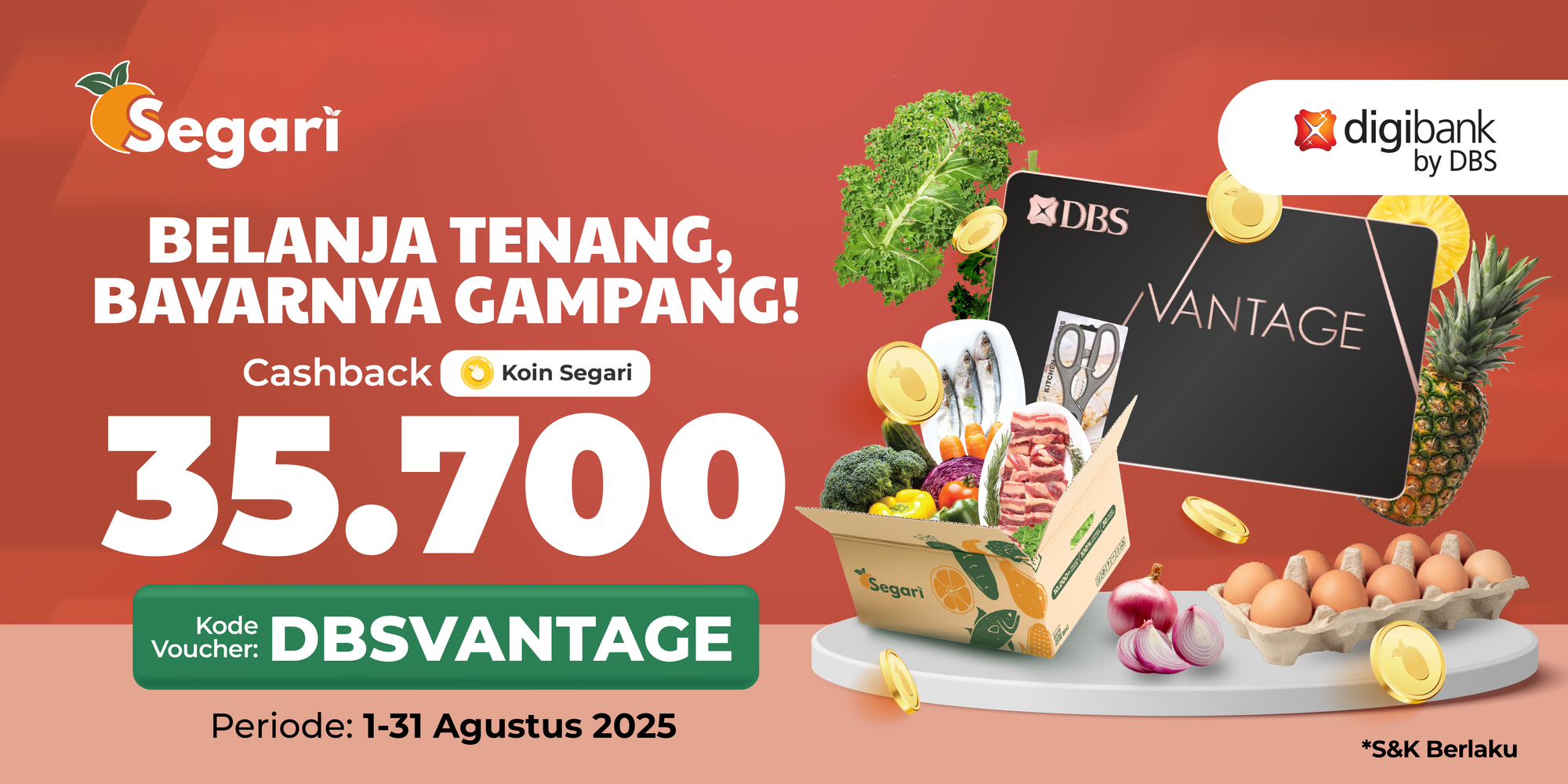 Belanja Tenang, Bayarnya Gampang! CASHBACK KOIN SEGARI 35.700