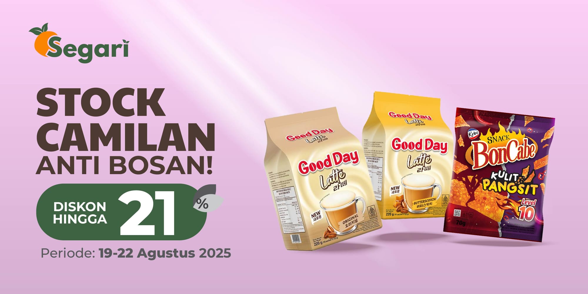 Stok Camilan Anti Bosan! DISKON HINGGA 20%