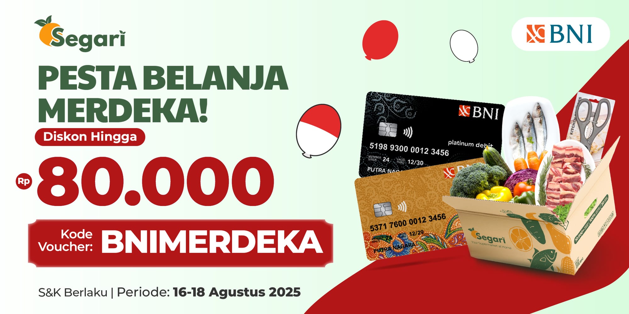 Pesta Belanja Merdeka! DISKON Rp80.000