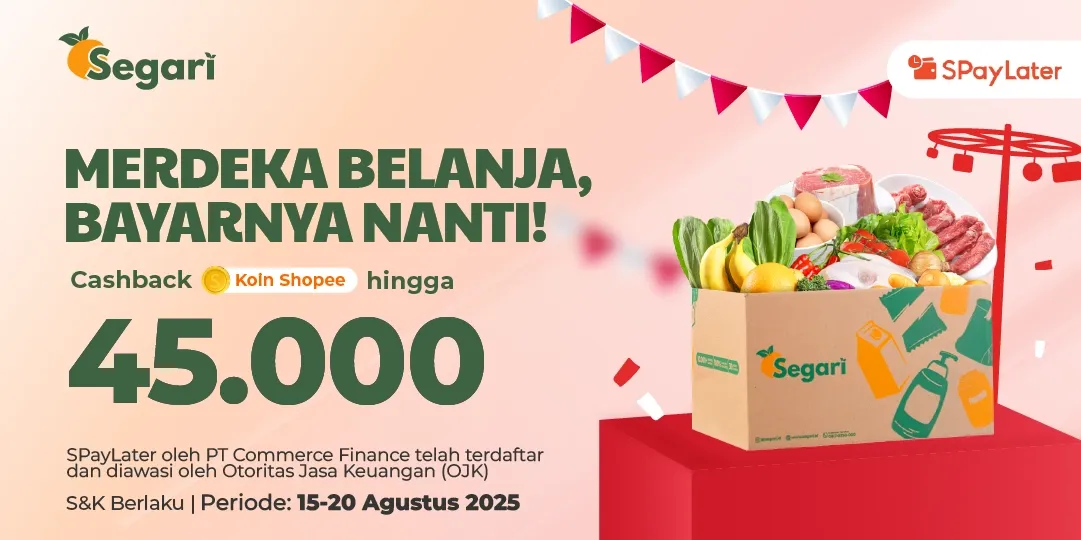 Merdeka Belanja, Bayarnya Nanti!CASHBACK HINGGA Rp45.000