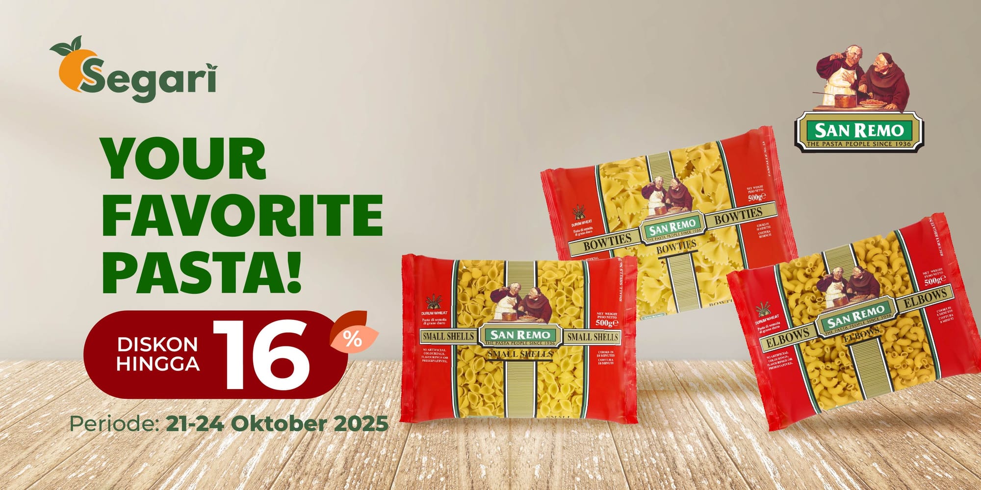 Your Favorite Pasta!   DISKON HINGGA 16%