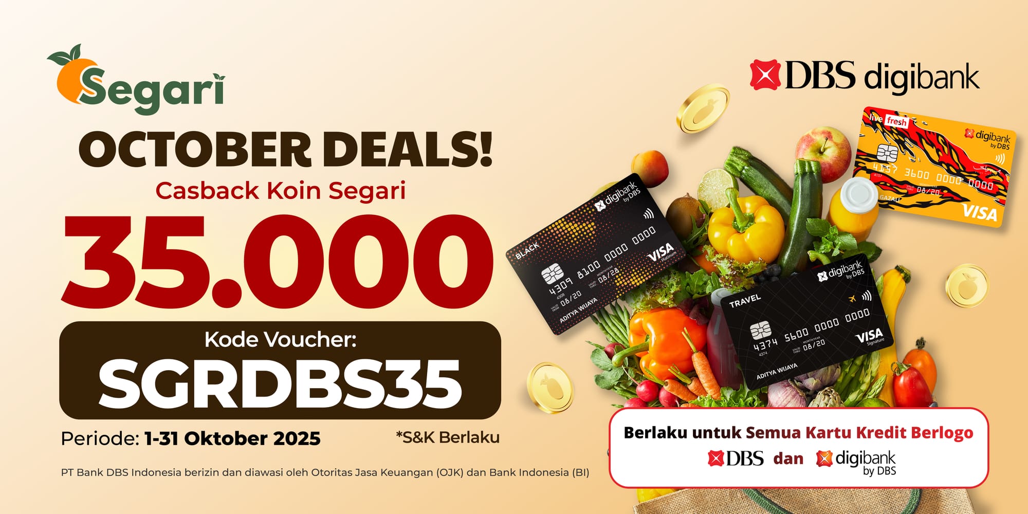 October Deals! Cashback Koin Segari 35.000