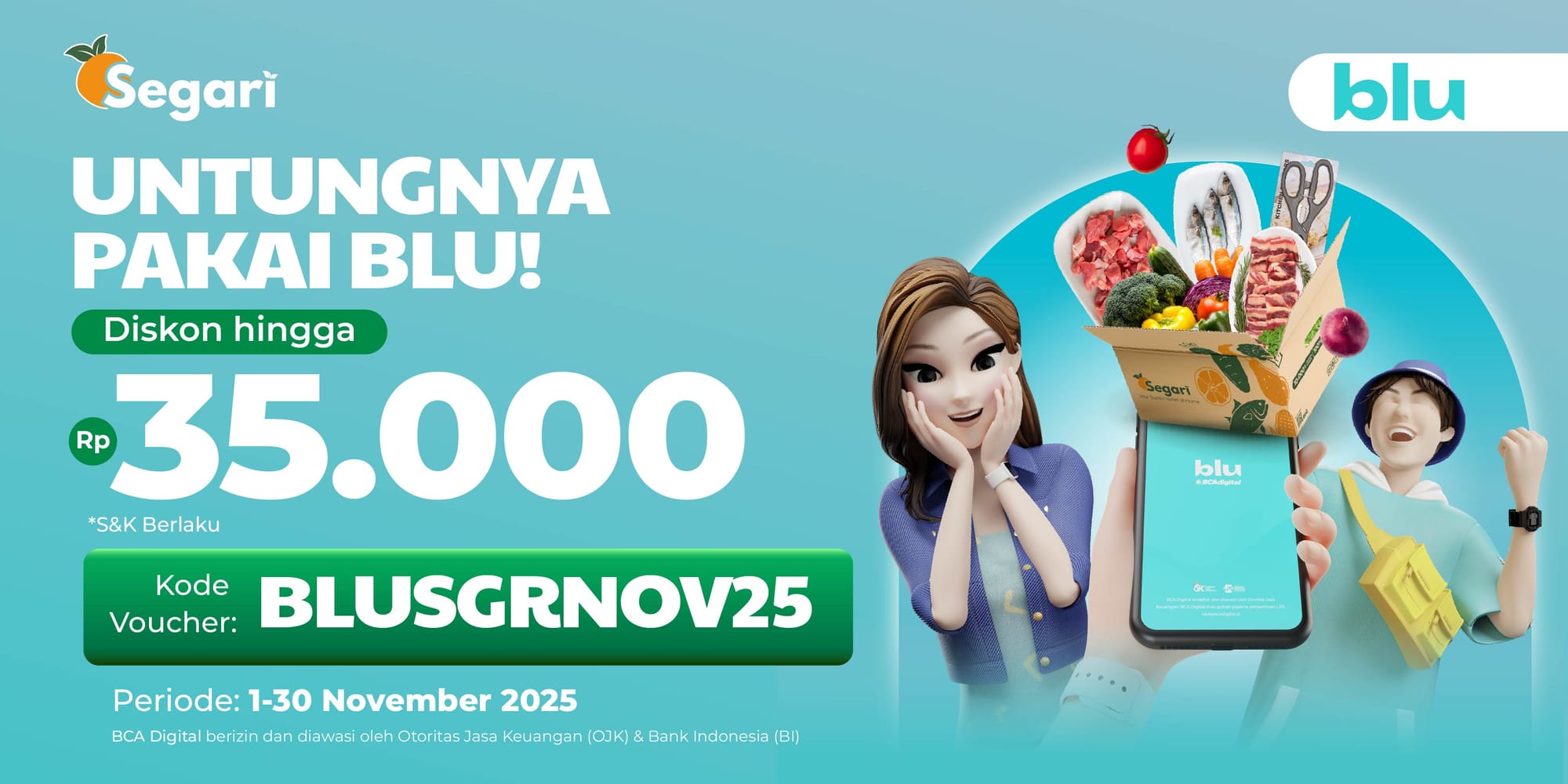 Untungnya Pakai blu! DISKON Rp35.000