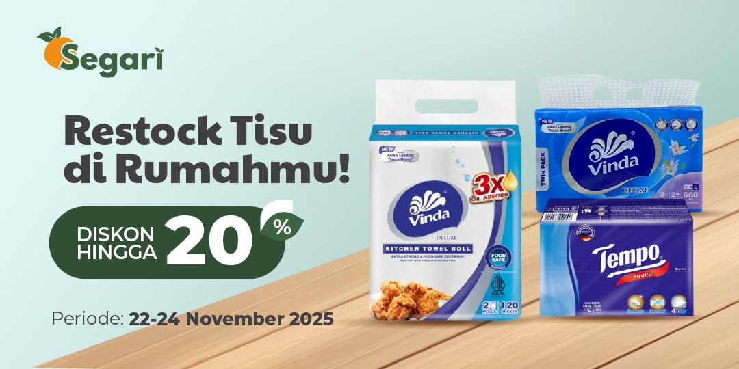 Restock Tisu di Rumahmu! DISKON HINGGA 20%