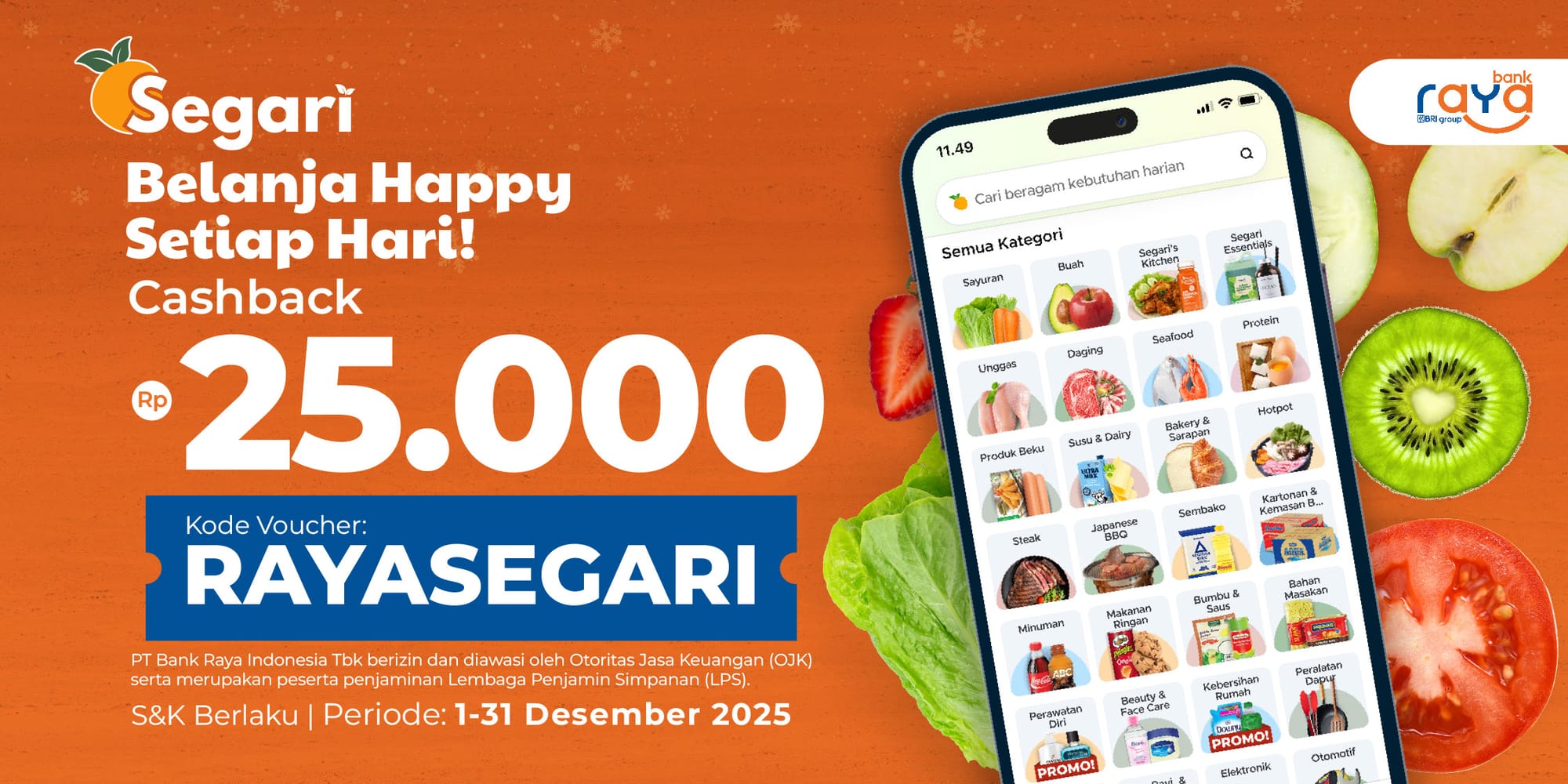 Belanja Happy Setiap Hari! CASHBACK Rp25.000