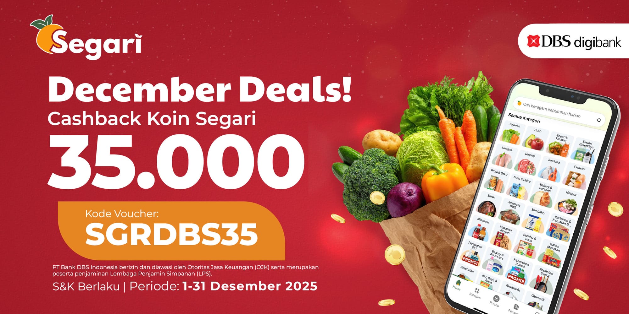 December Deals! CASHBACK KOIN SEGARI 35.000