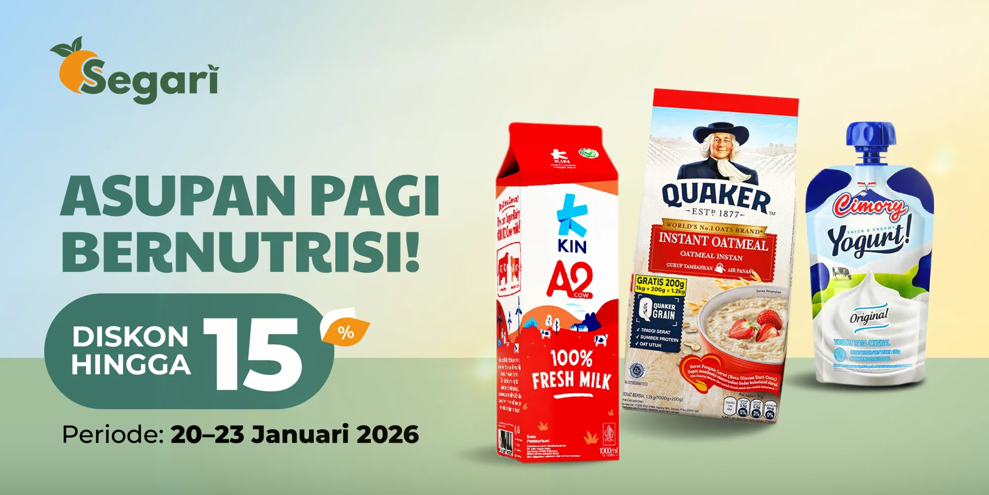 Asupan Pagi Bernutrisi DISKON HINGGA 15%