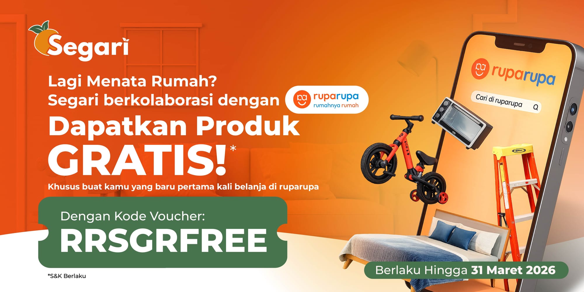 Segari kolaborasi bareng ruparupa! 🛋️✨ Nikmati PRODUK GRATIS sekarang! 🎁