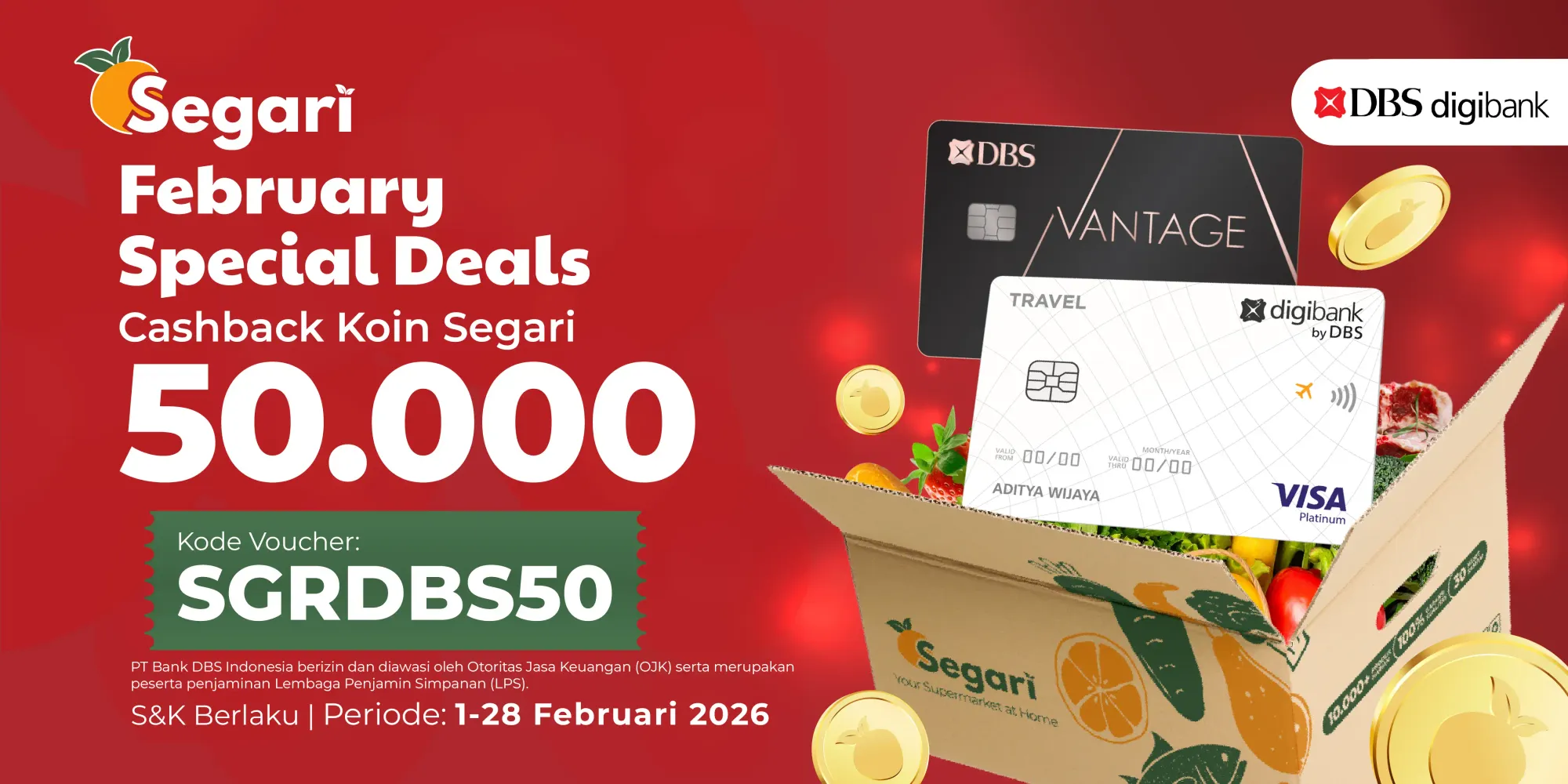 February Special Deals CASHBACK KOIN SEGARI 50.000