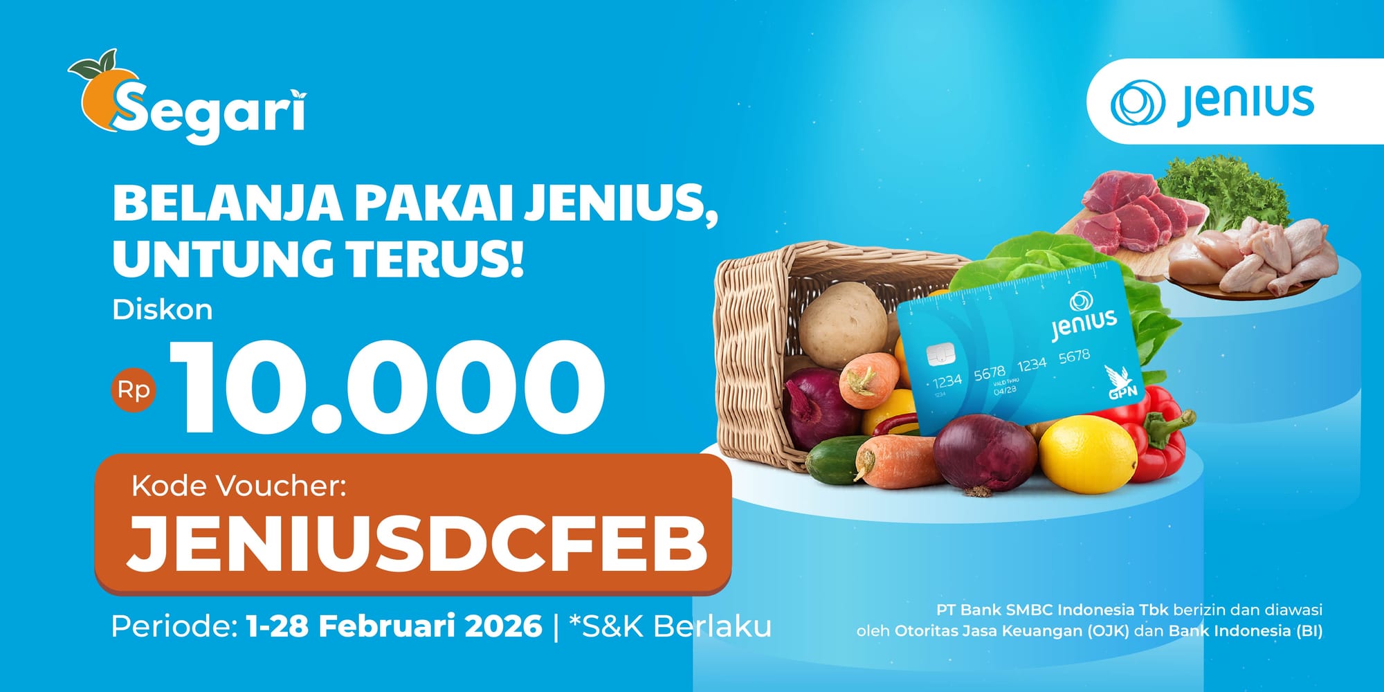 Belanja Pakai Jenius, Untung Terus! DISKON RP10.000