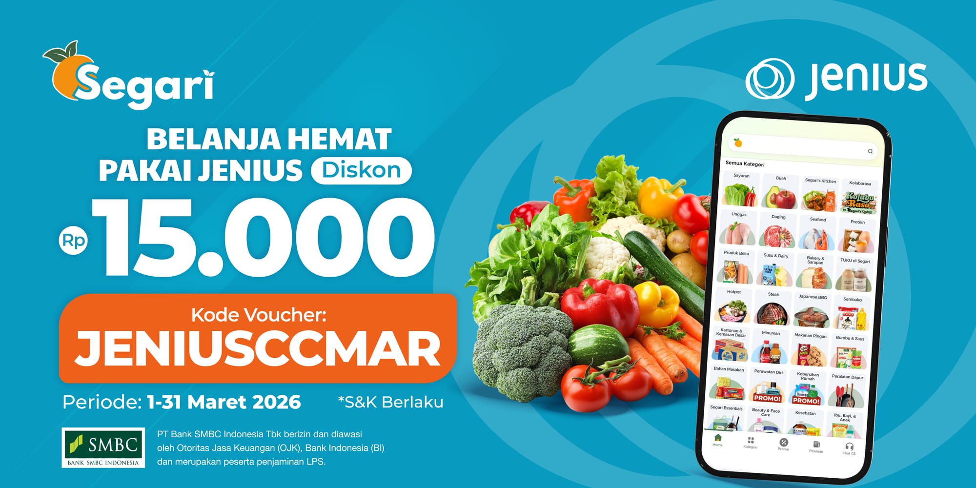 Belanja Hemat Pakai Jenius DISKON Rp15.000 🌟