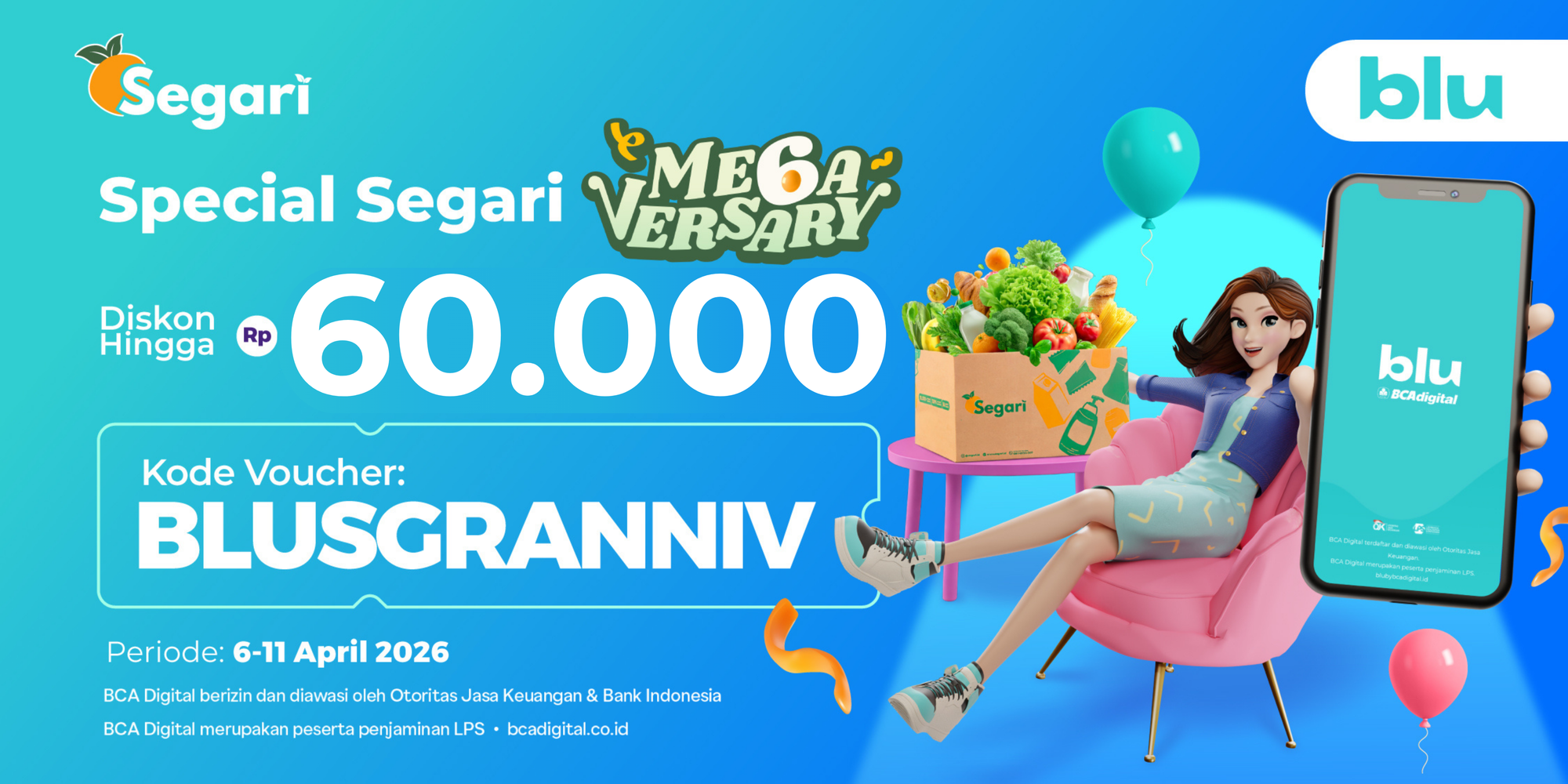 Segari Anniversary Is Coming! DISKON HINGGA Rp60.000 🤩