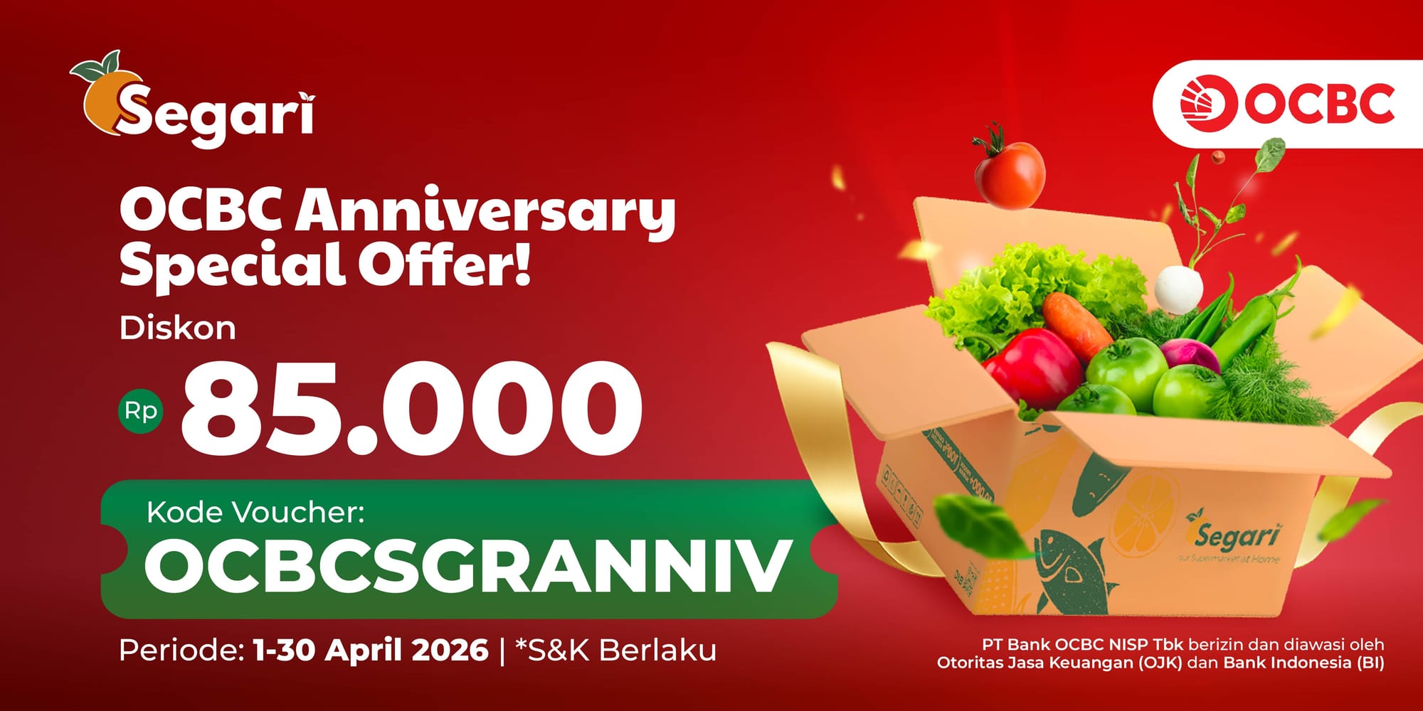 OCBC Anniversary Special Offer! DISKON Rp85.000 🤩