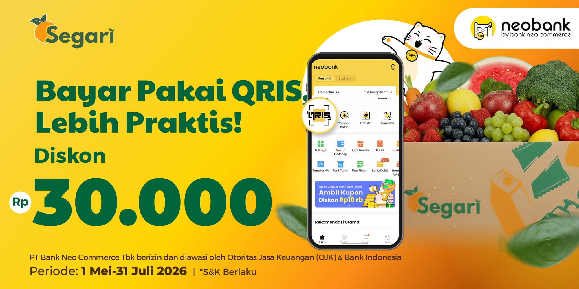 Bayar Pakai QRIS, Lebih Praktis! Diskon Rp30.000 🤩