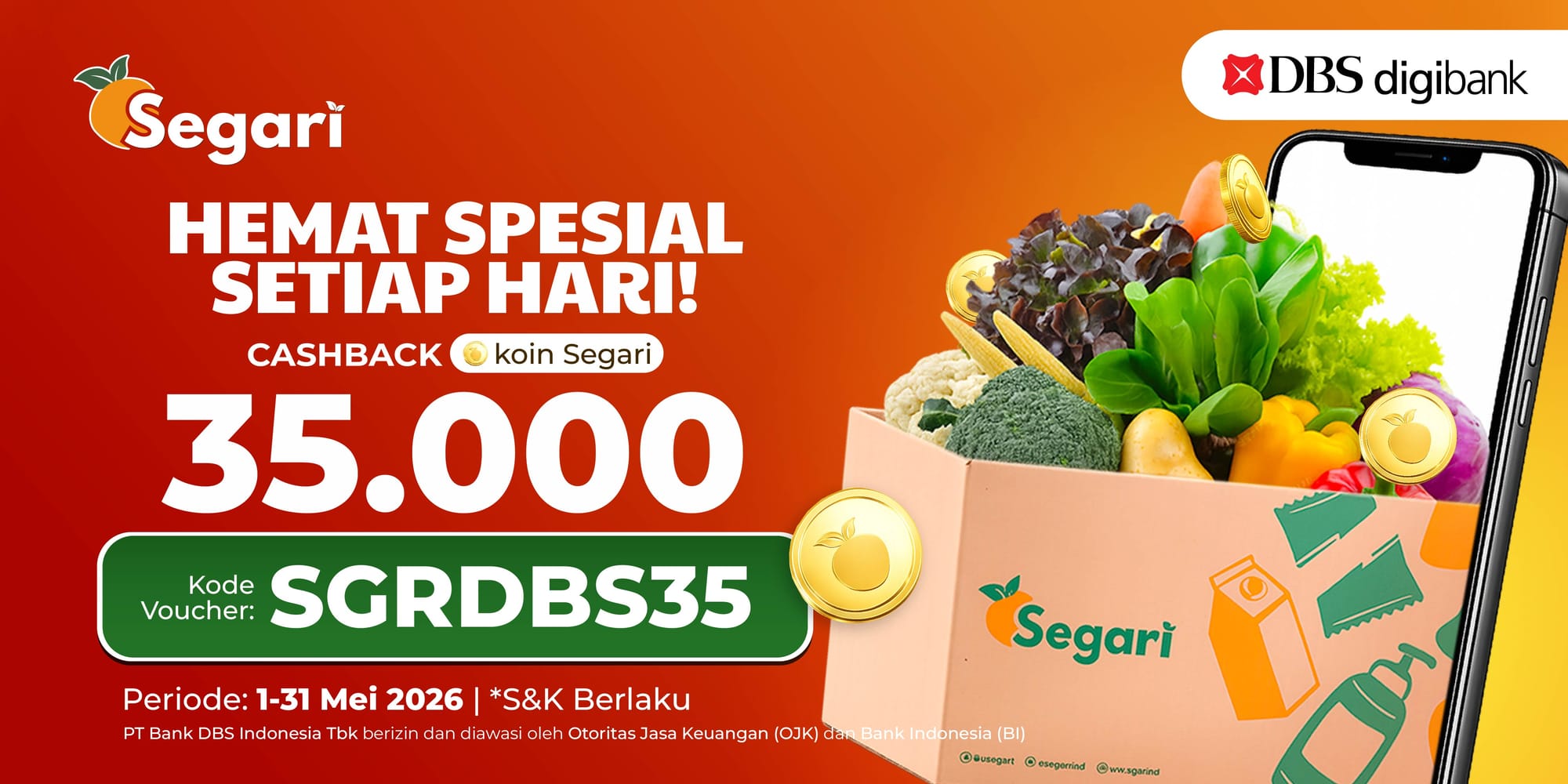 Hemat Spesial Setiap Hari! Cashback Koin Segari 35.000 🤩