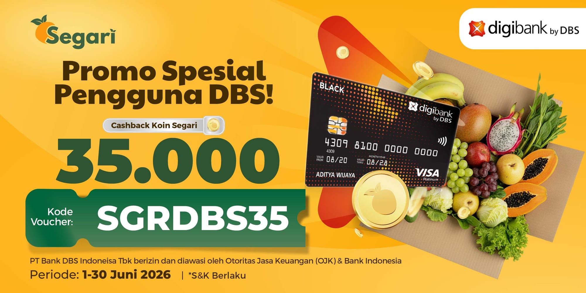 Promo Spesial Pengguna DBS! Cashback Koin Segari 35.000 💳✨