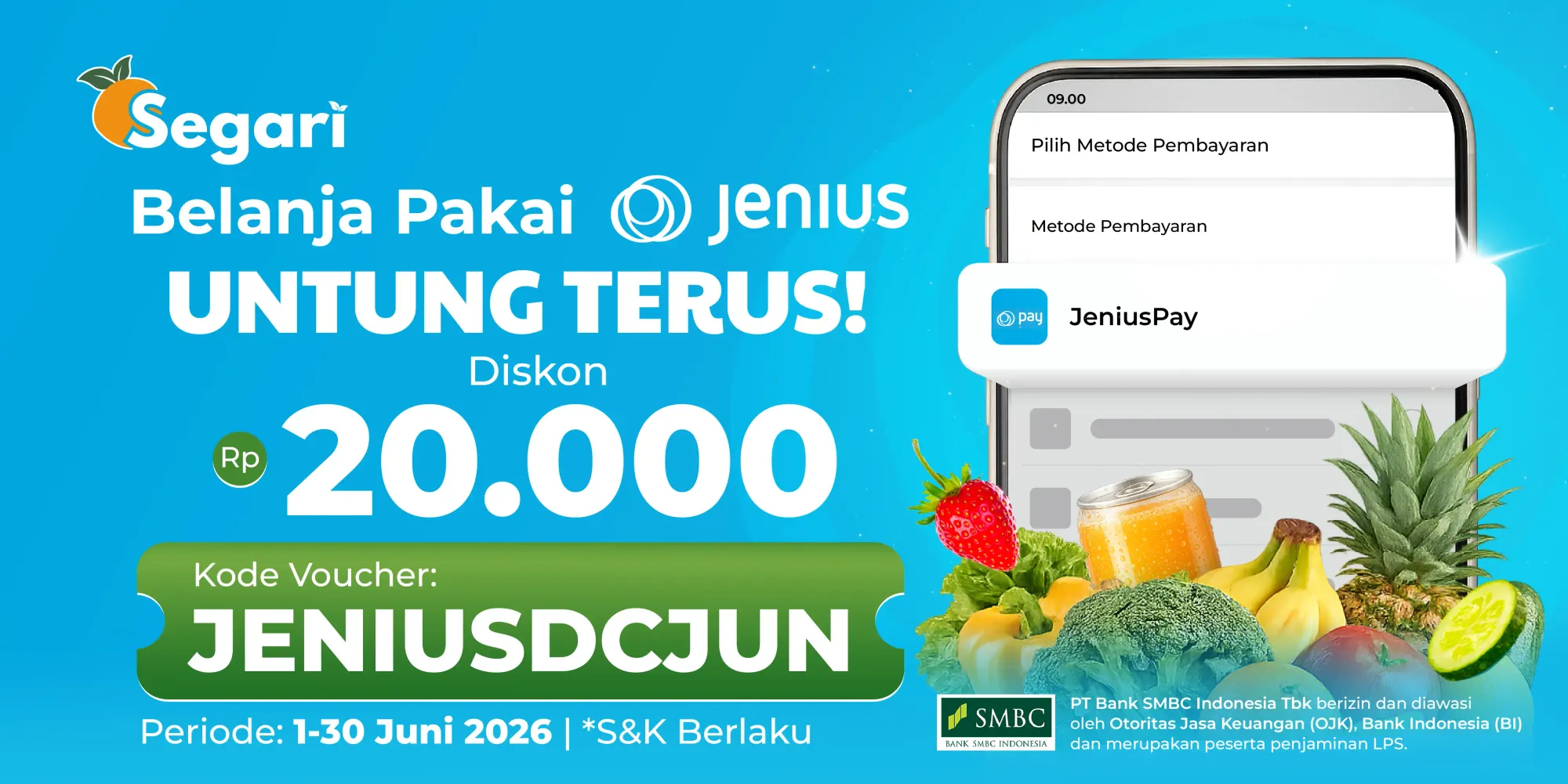 Belanja Pakai Jenius, Untung Terus! Diskon Rp20.000 🤩