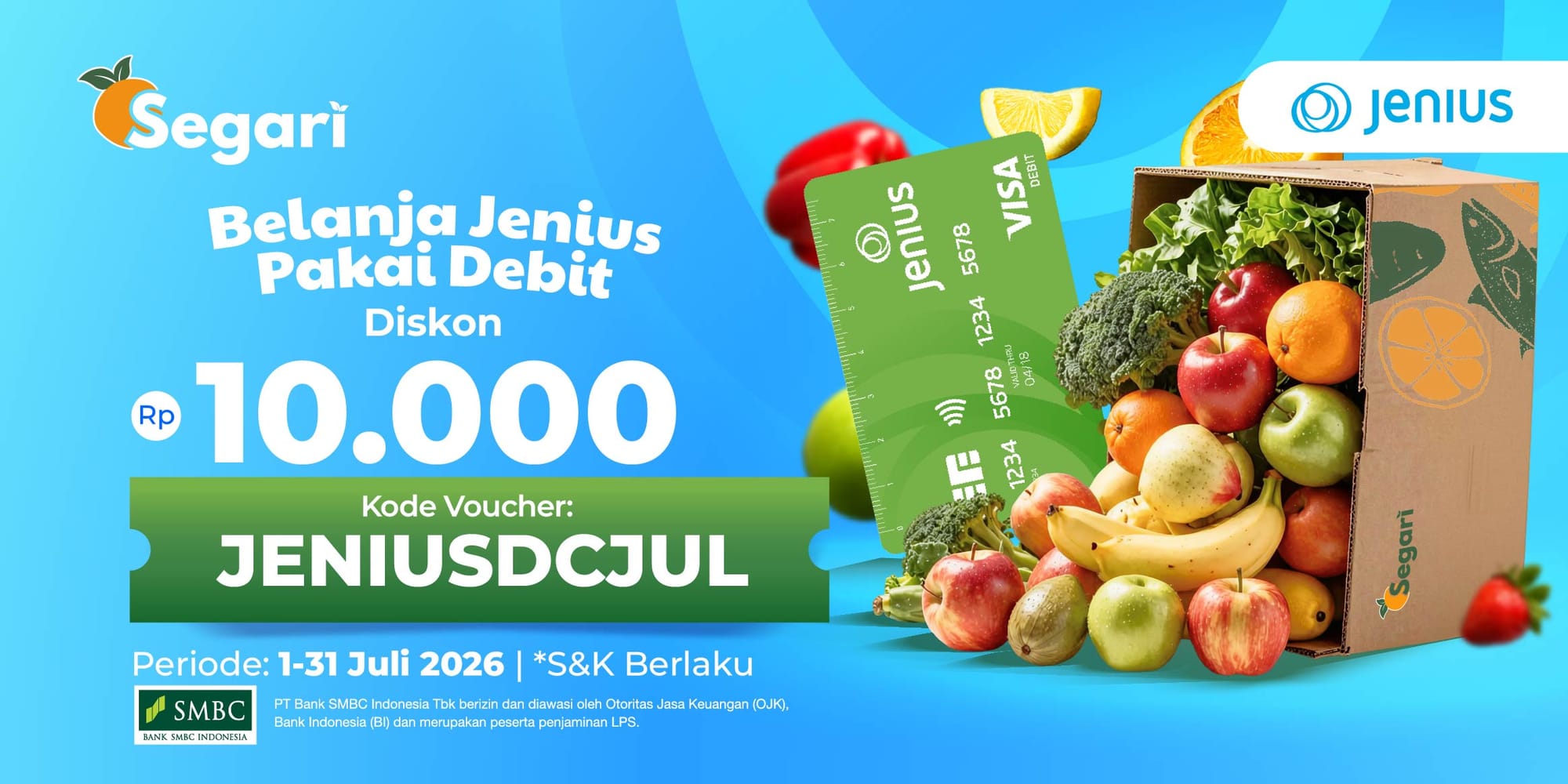 Belanja Jenius Pakai Debit, Diskon Rp10.000 🤩✨
