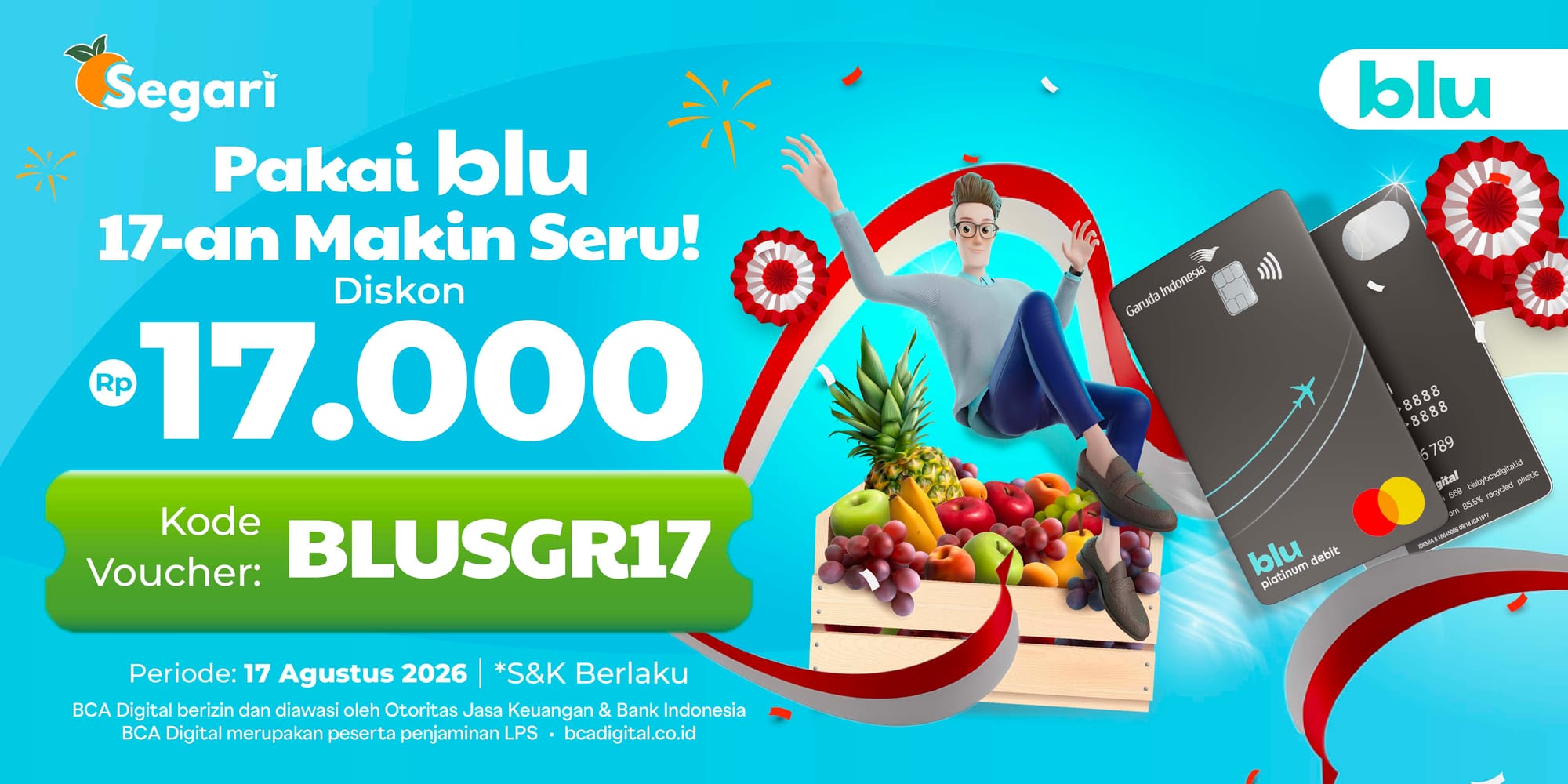 Pakai Blu, 17-an Makin Seru Diskon 17.000