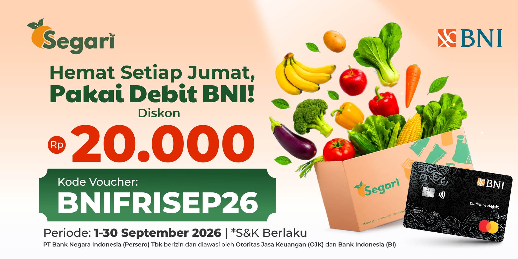 Hemat Setiap Jumat, Pakai Debit BNI Diskon Hingga Rp20.000