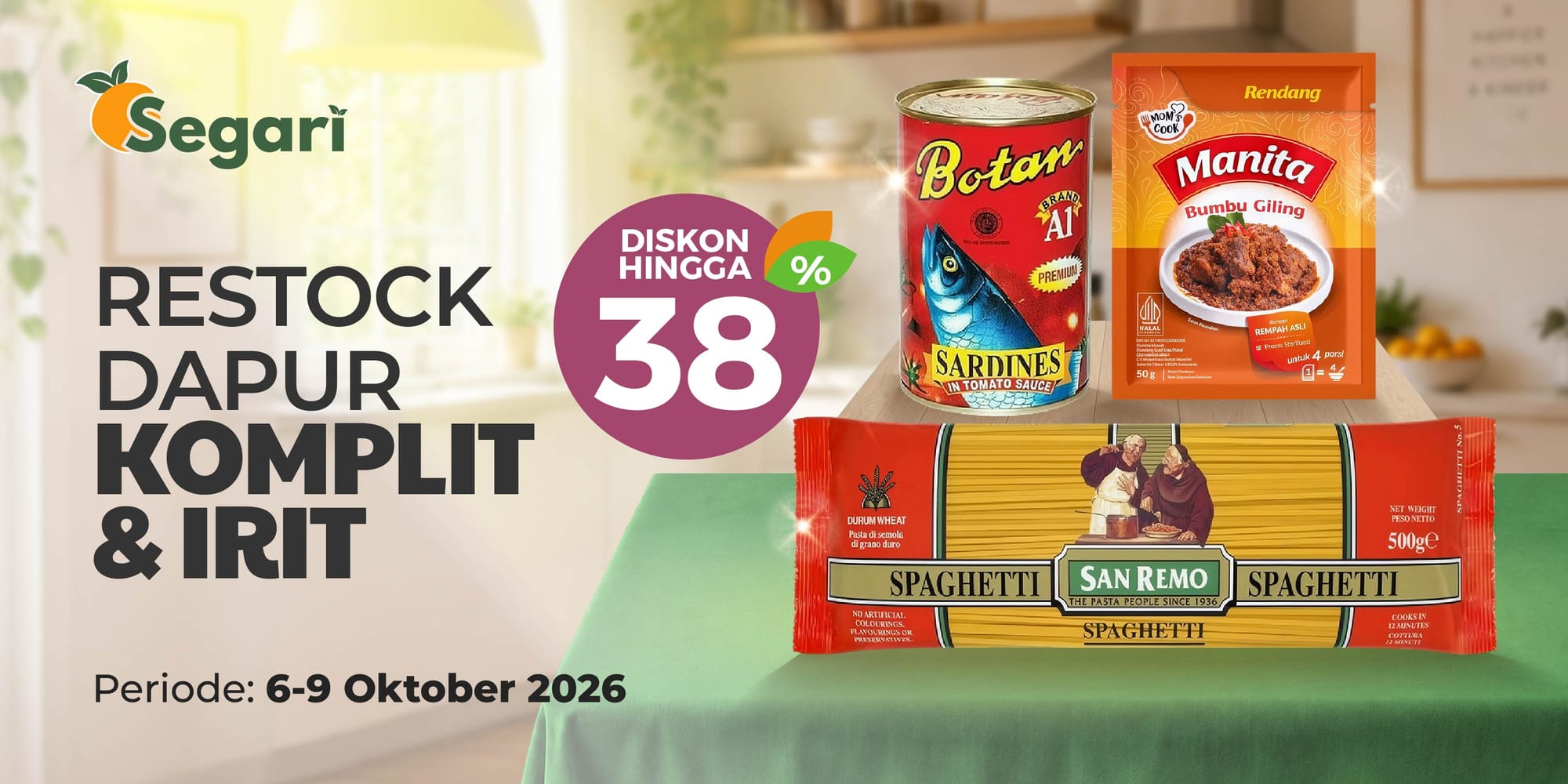 Restock Dapur Komplit & Irit! Diskon hingga 38%