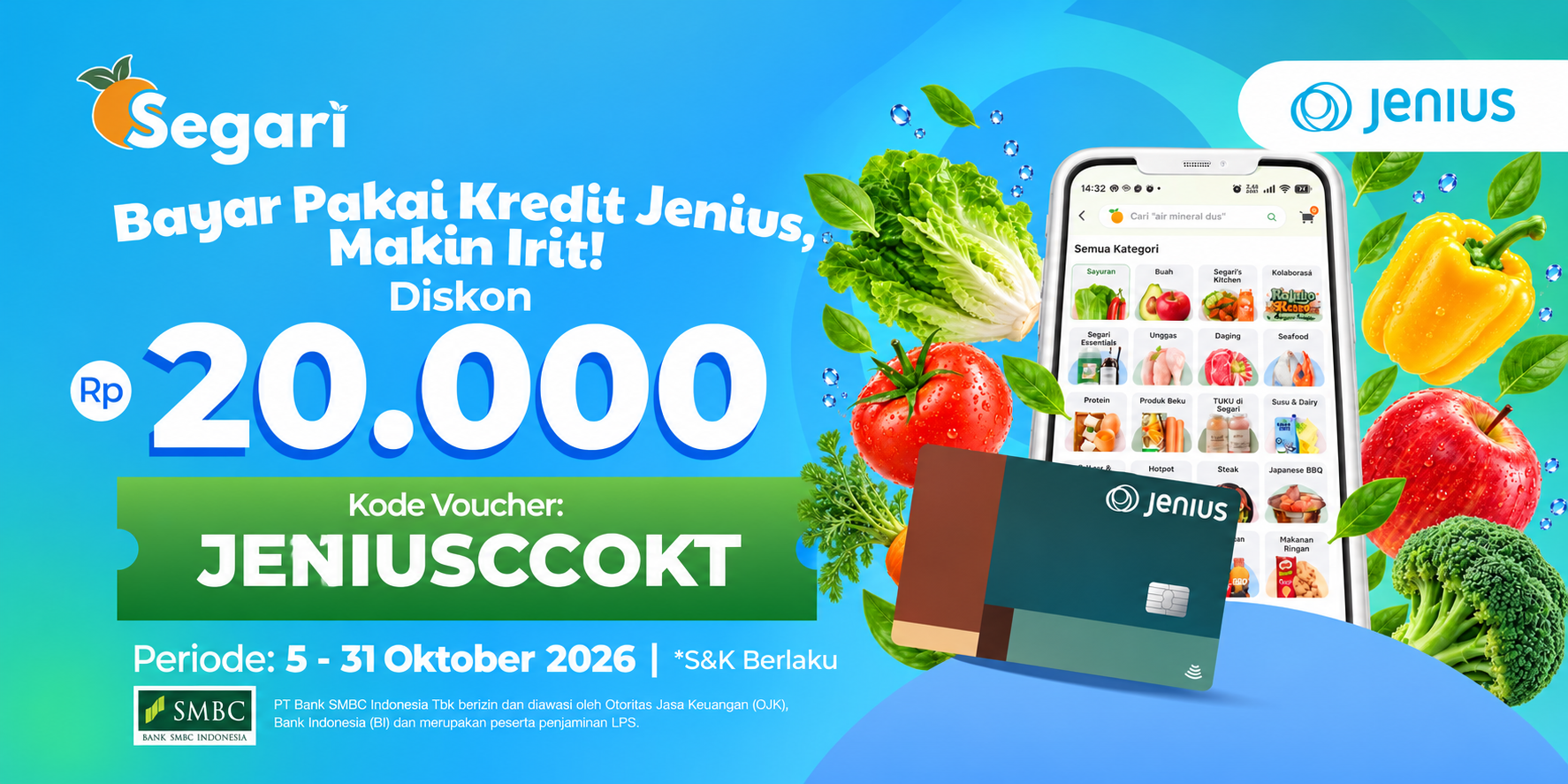 Bayar Pakai Kredit Jenius, Makin Irit! Diskon 20.0000