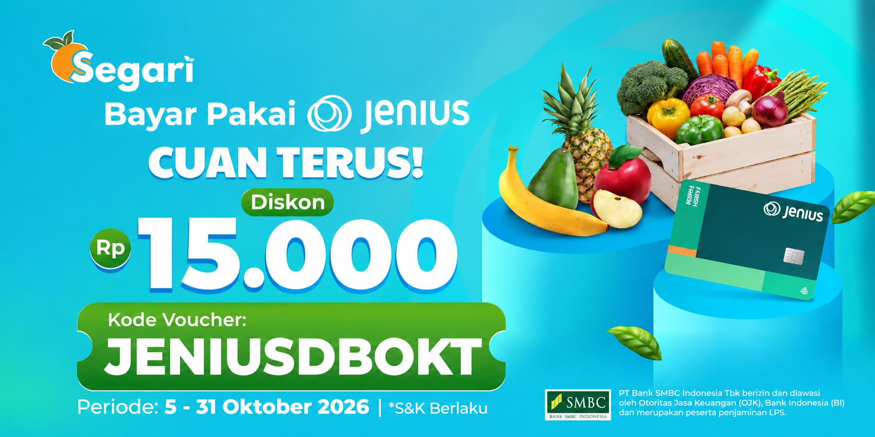 Bayar Pakai Jenius, Cuan Terus Diskon 15.000!