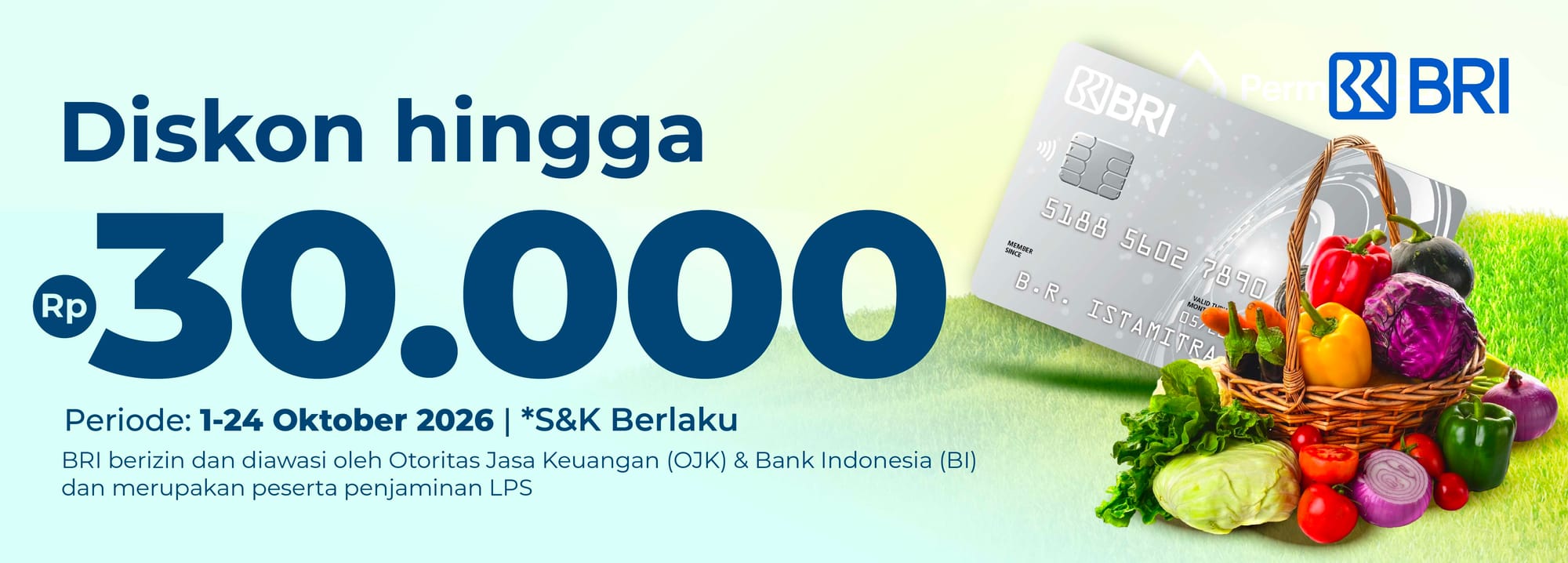 Hemat Setiap Hari Pakai BRI  Diskon hingga Rp30.000