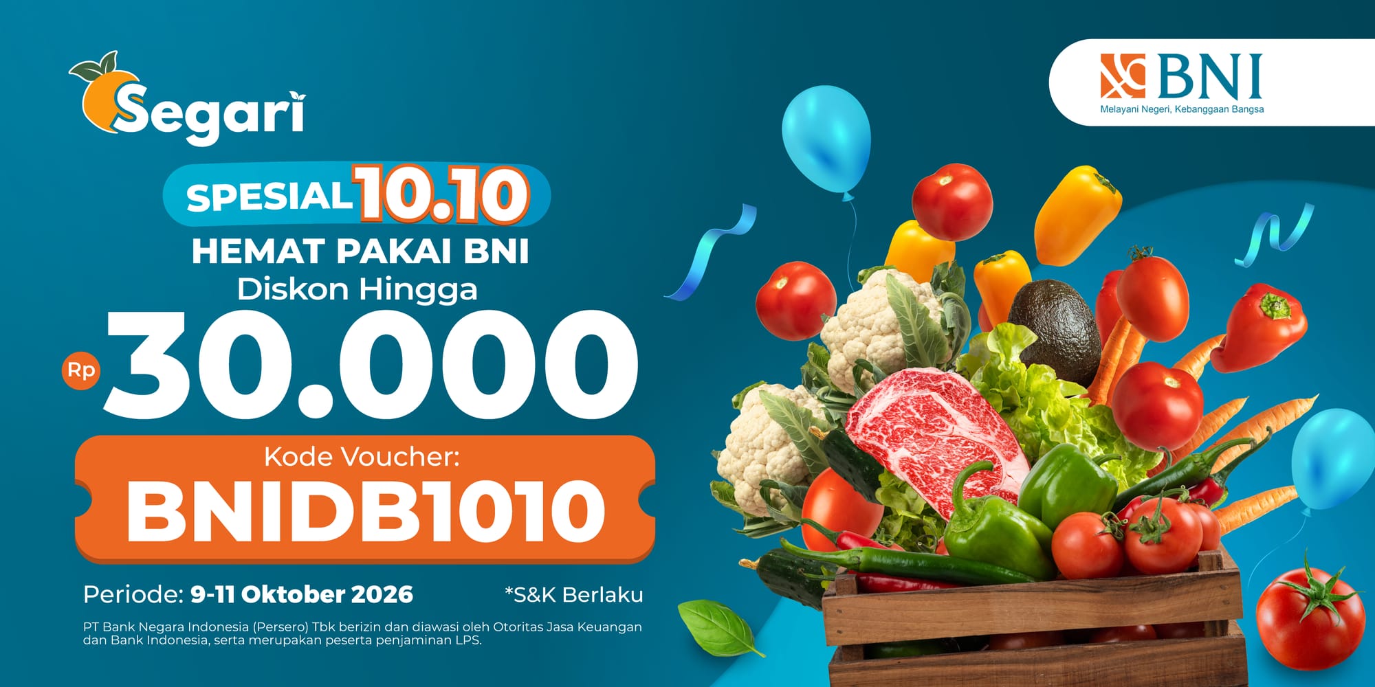 Spesial 10.10, Hemat Pakai BNI Diskon Rp30.000
