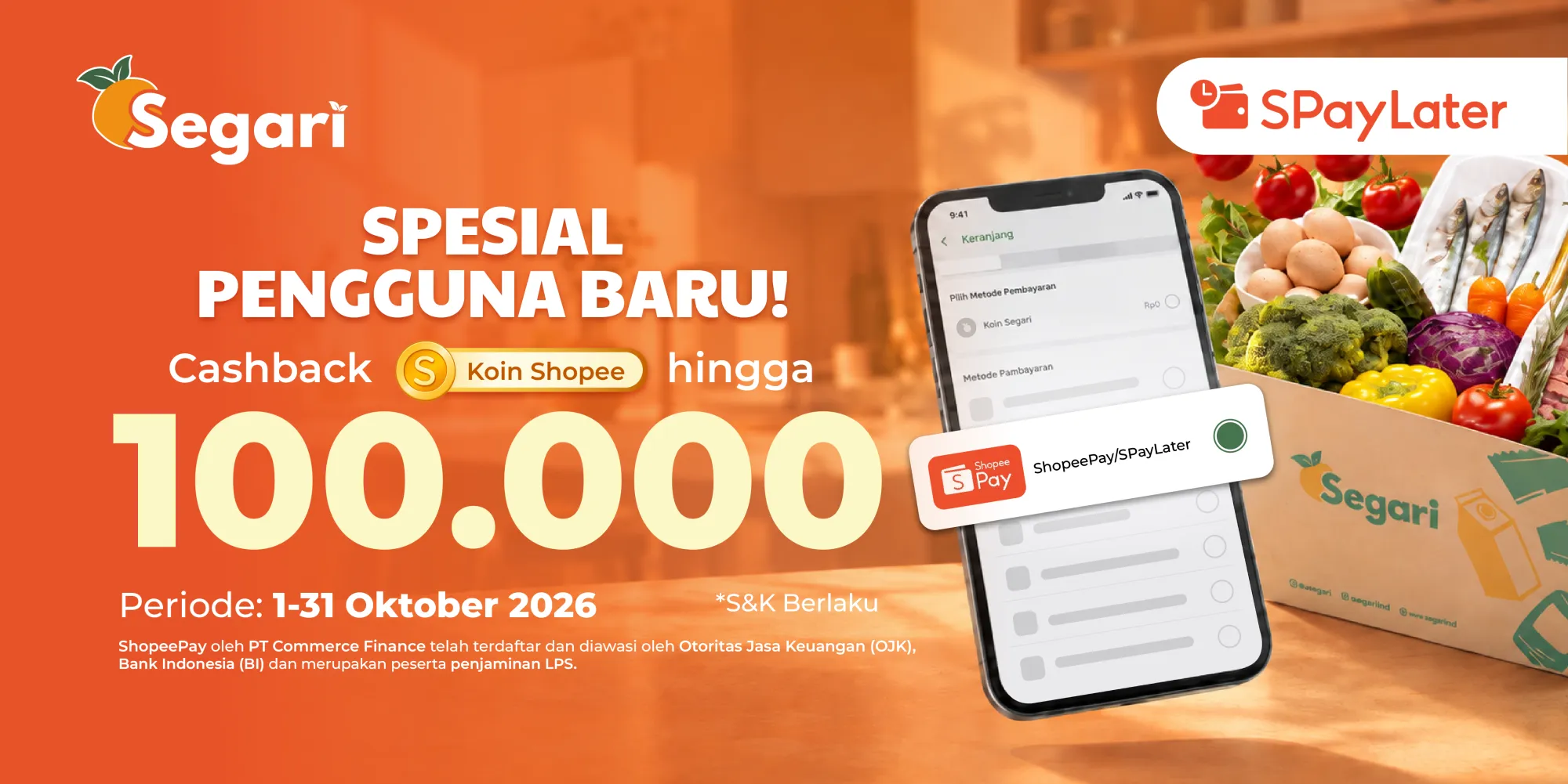 Spesial Pengguna Baru! Cashback Hingga 100.000 Koin Shopee