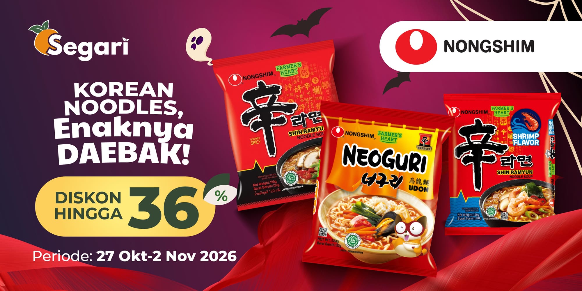 Korean Noodles, Enaknya Daebak! Diskon Hingga 36%