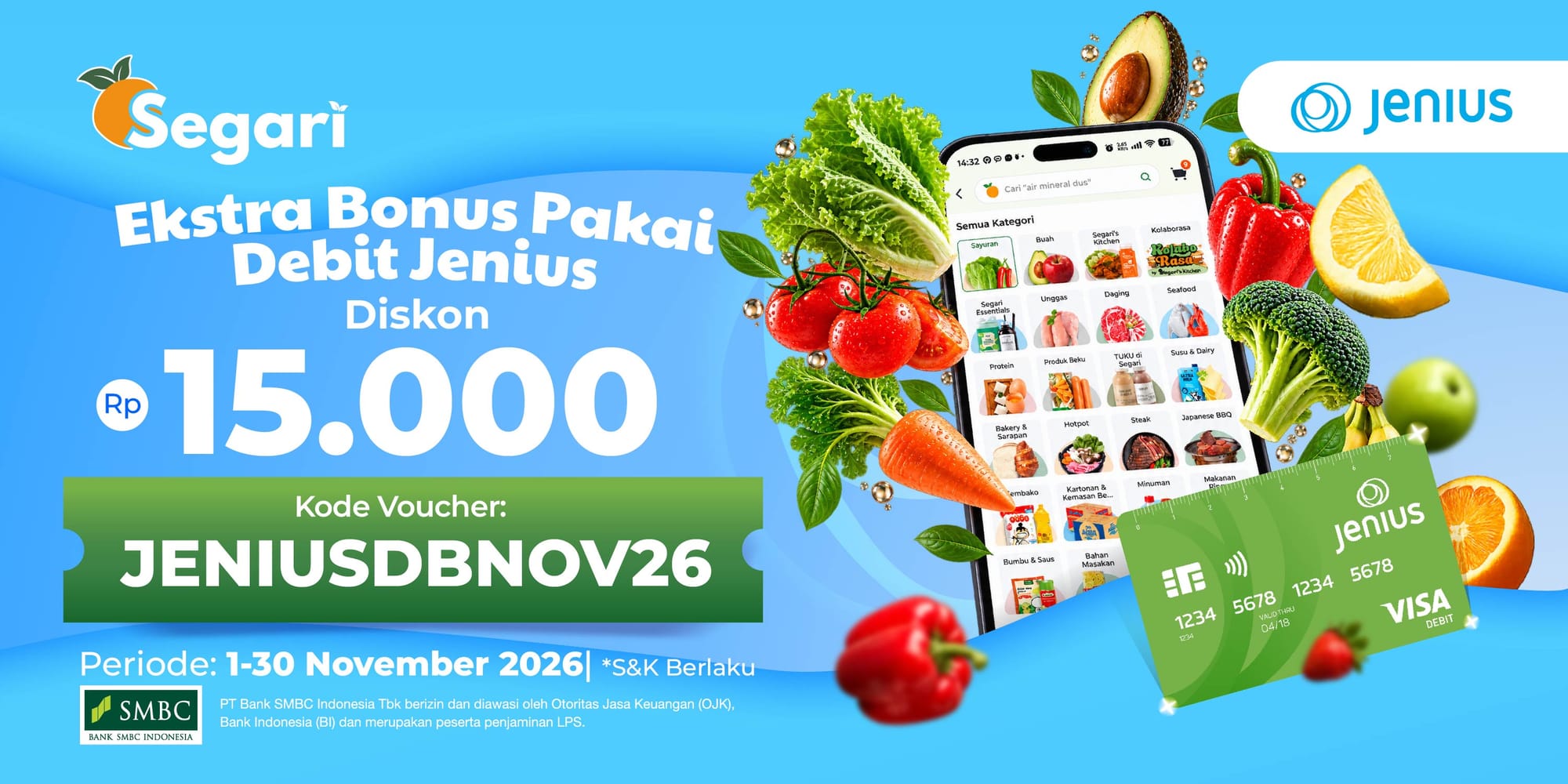 Ekstra Bonus Pakai Debit Jenius Diskon Rp15.000