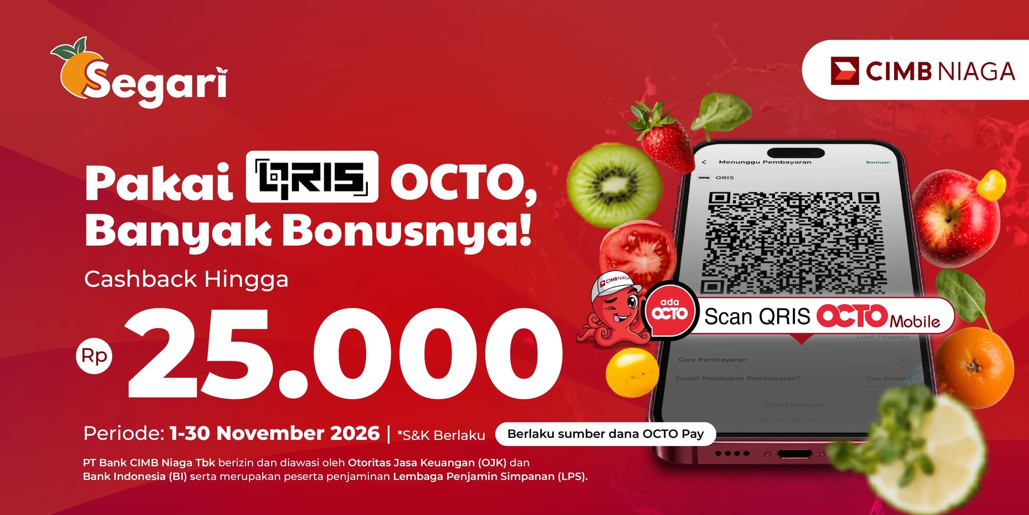 Pakai QRIS Octo, Banyak Bonusnya! Cashback Hingga Rp25.000