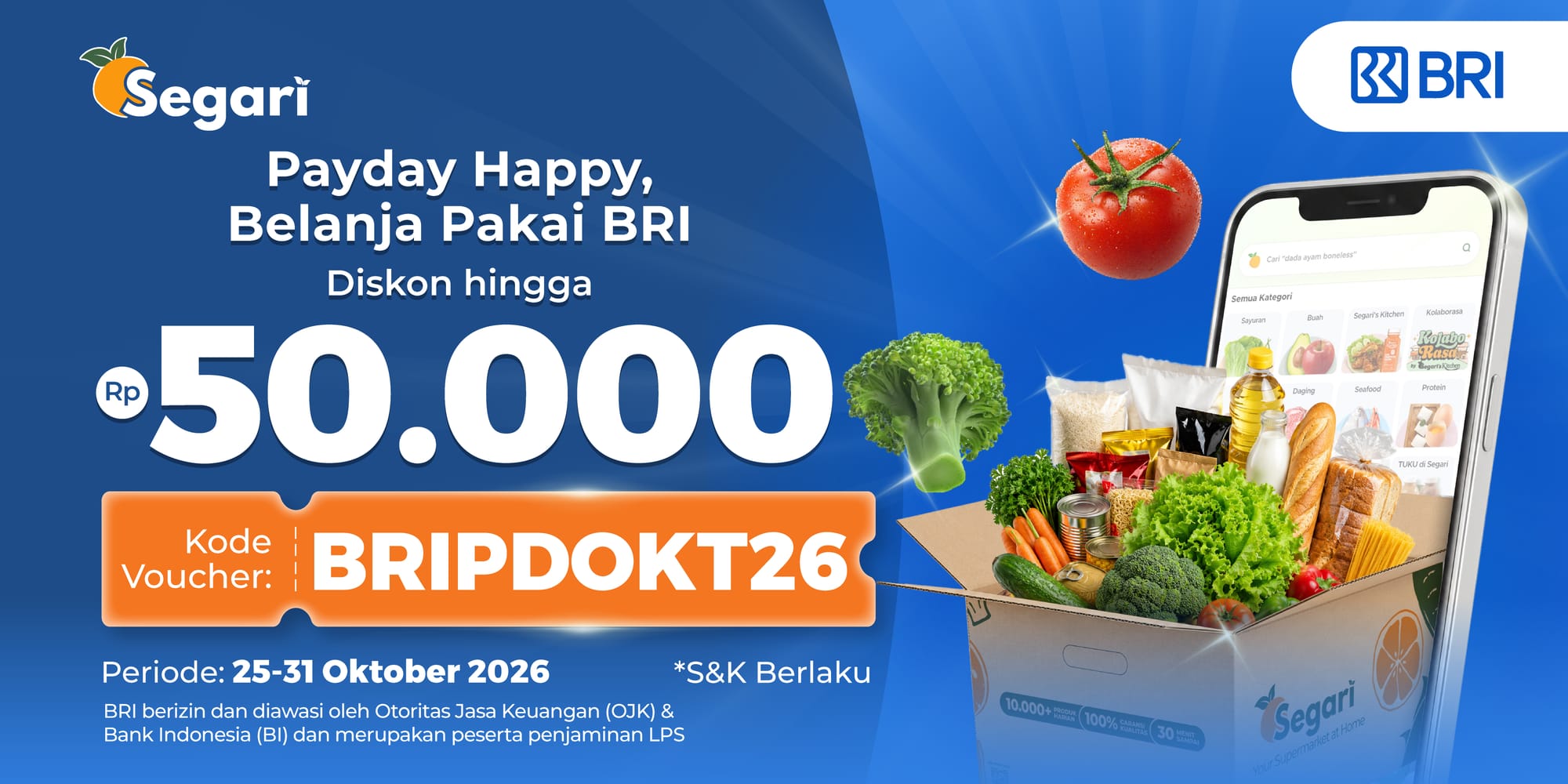 Payday Happy, Belanja Pakai BRI Diskon hingga Rp50.000