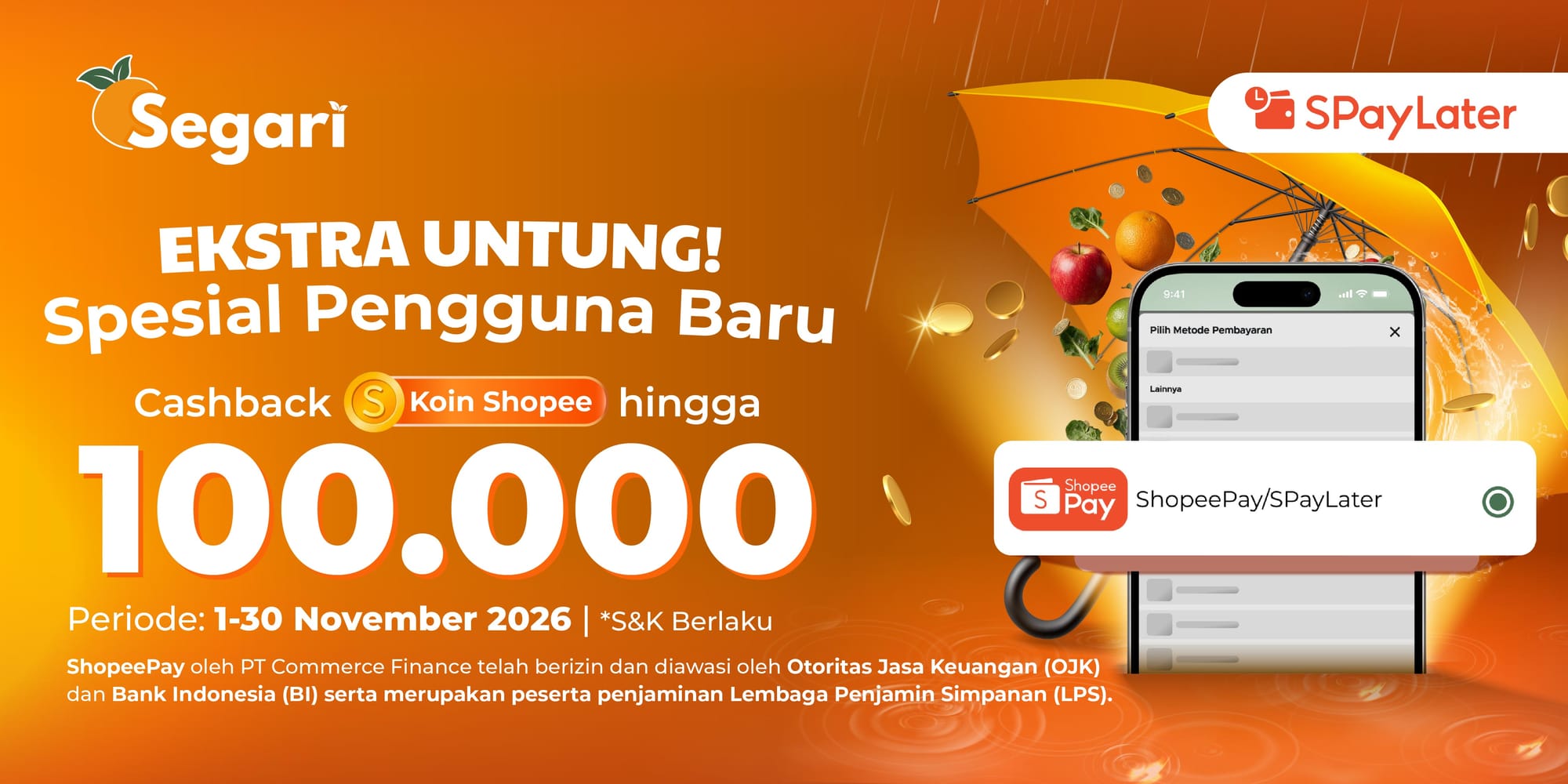 Ekstra Untung! Spesial Pengguna Baru Cashback Koin Shopee Hingga 100.000
