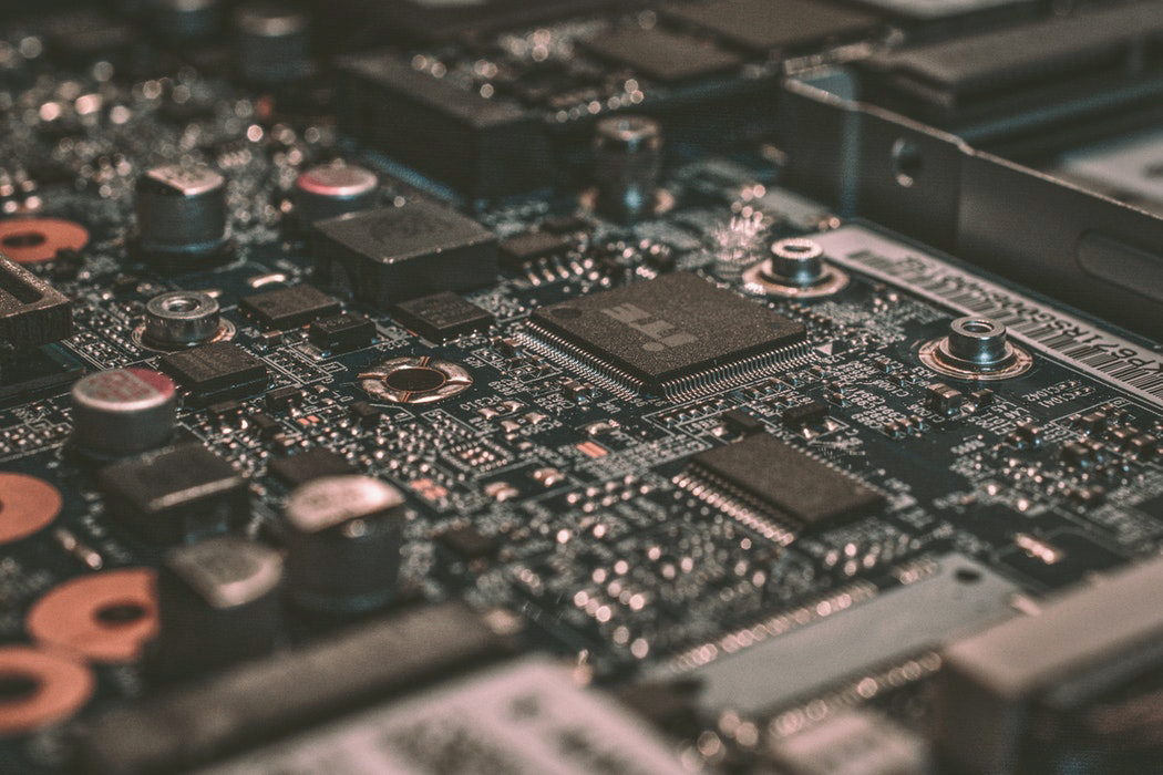 closeup of a circuit board