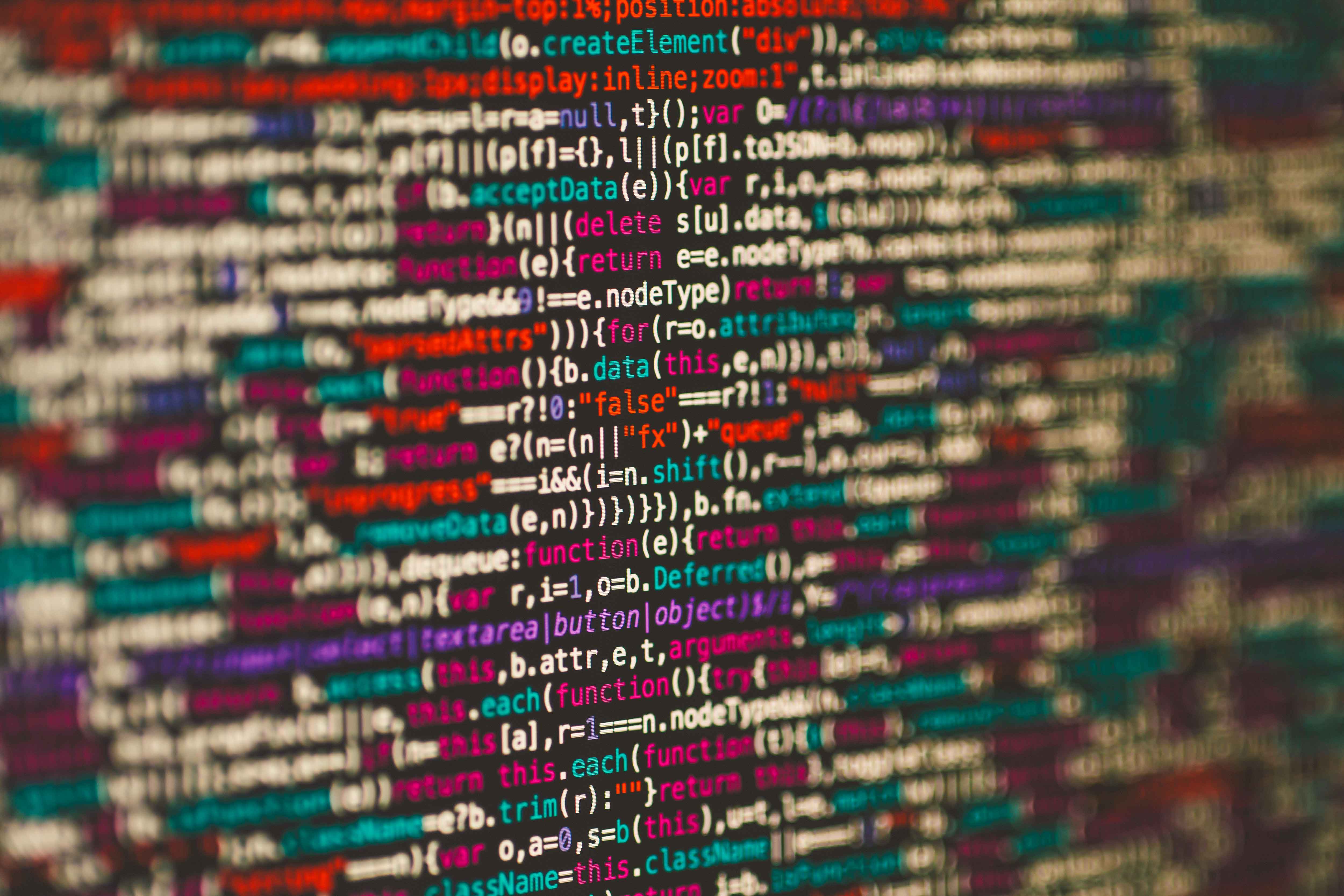 Photo of a computer screen with code in it