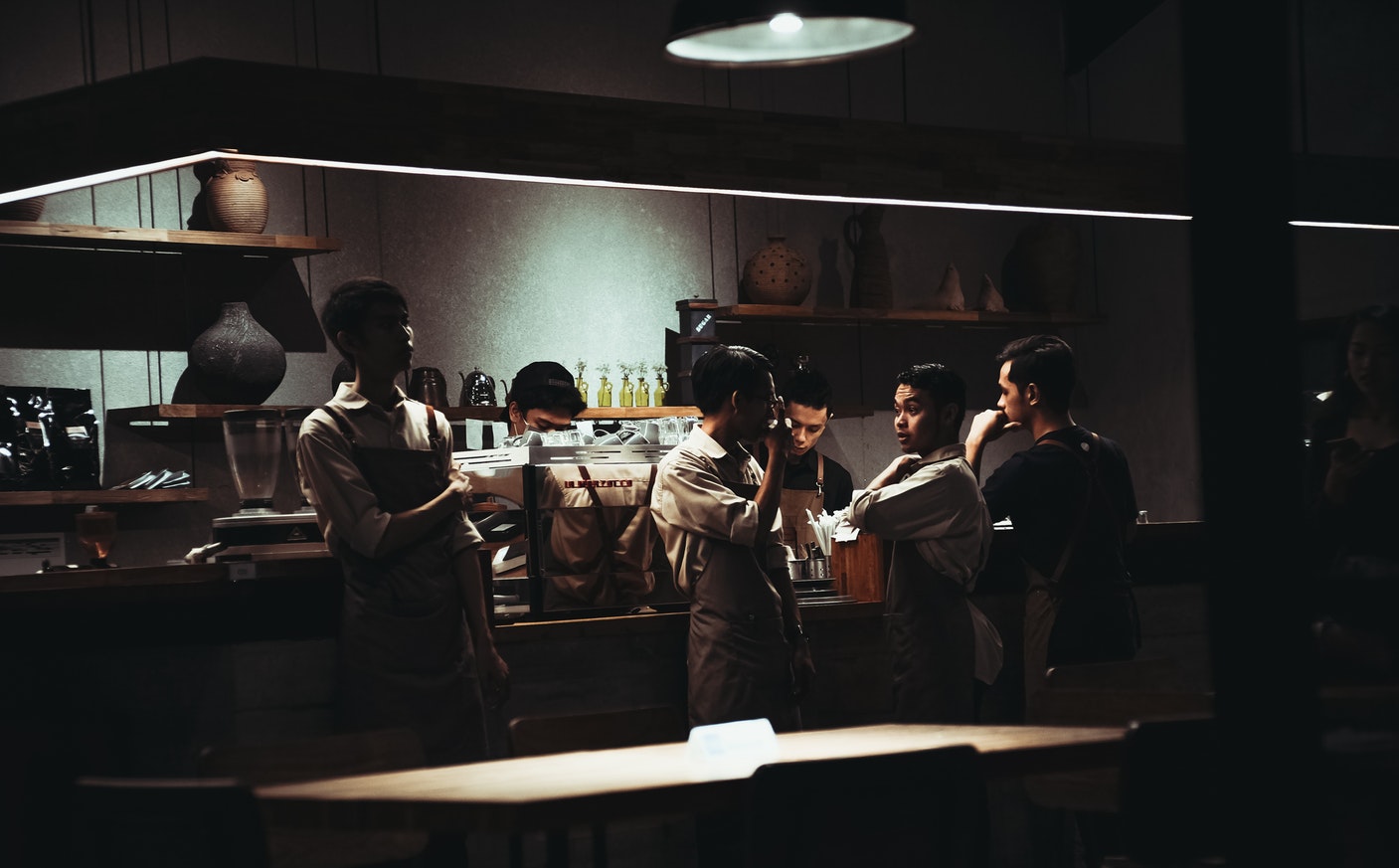 working student at a restaurant